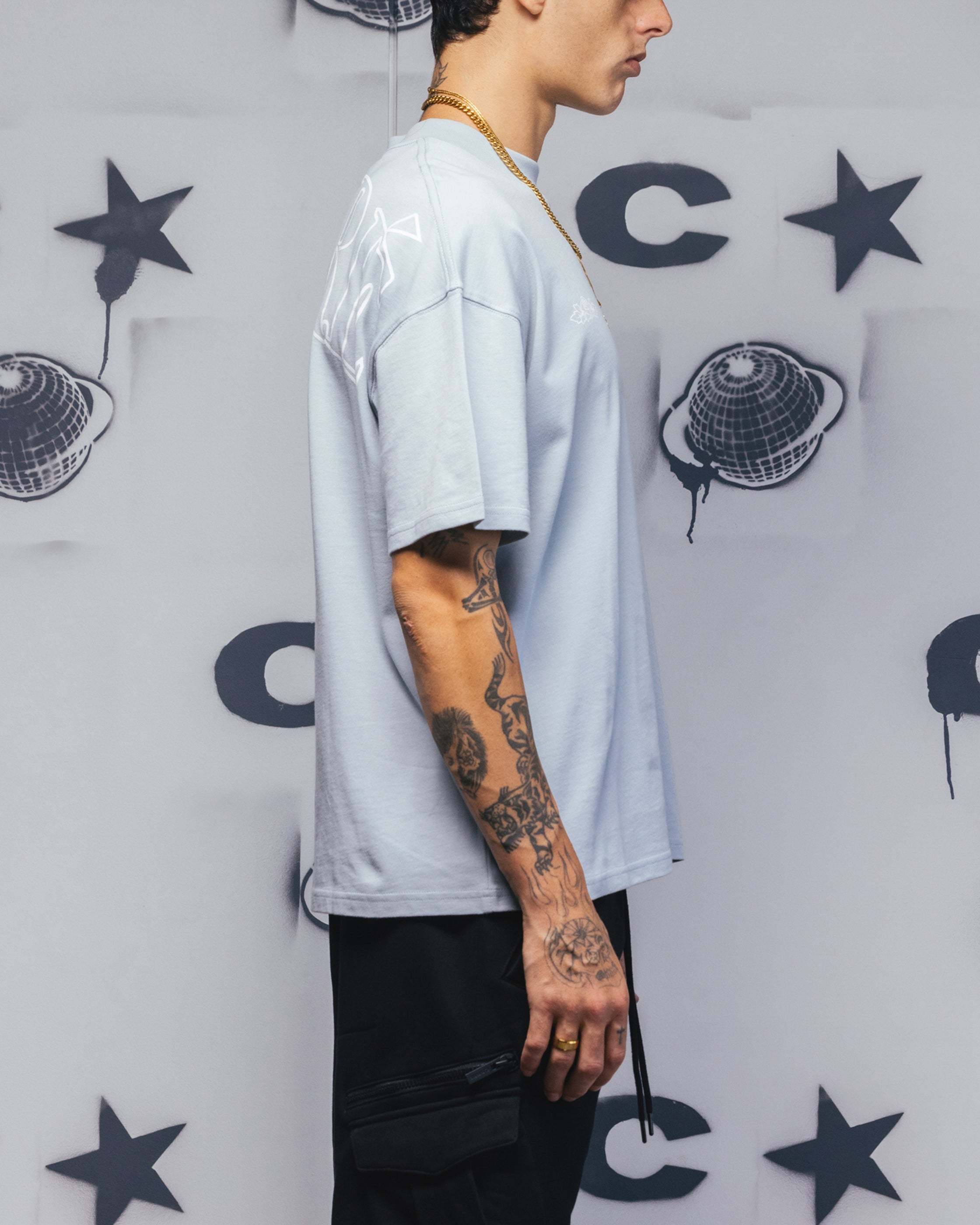 Carre Bloom T-Shirt Dirty Blue、mySite、zt4zffjzw