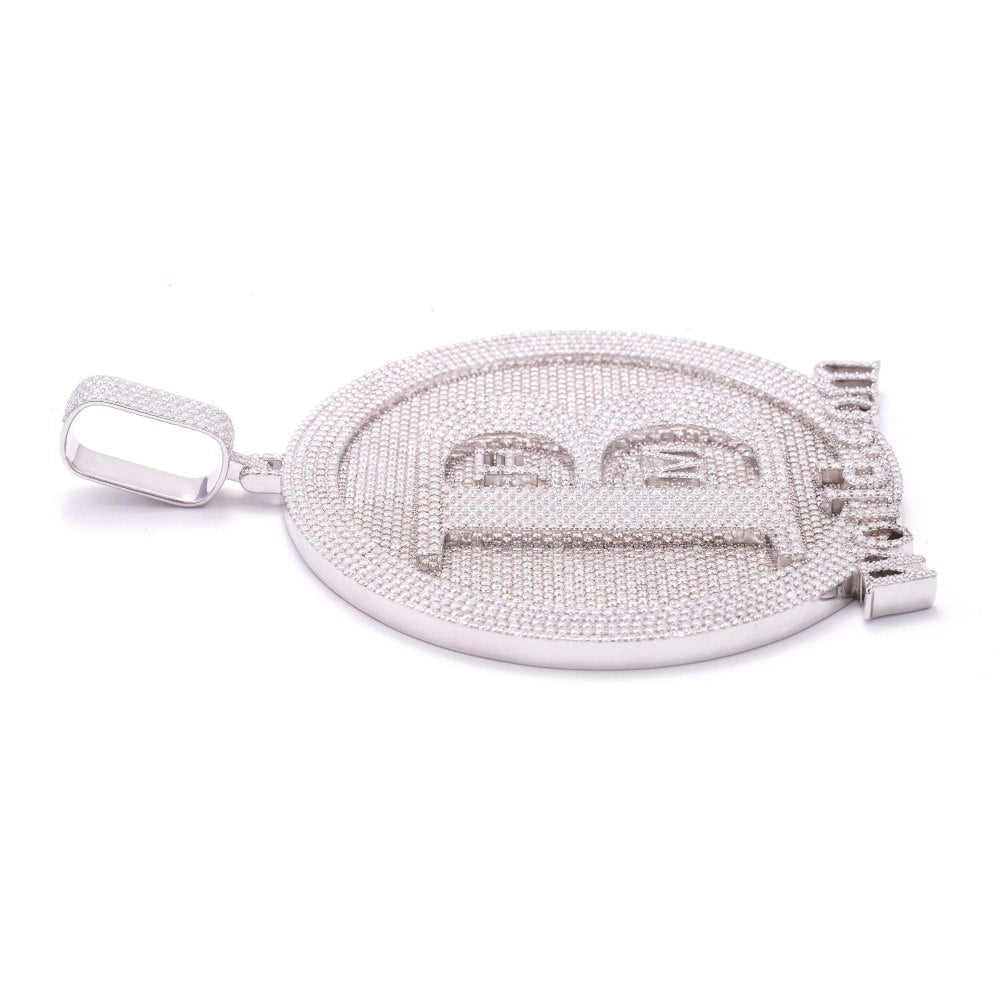 B Custom Moissanite Circle Pendant 14K White Gold、mySite、hinf8tx79