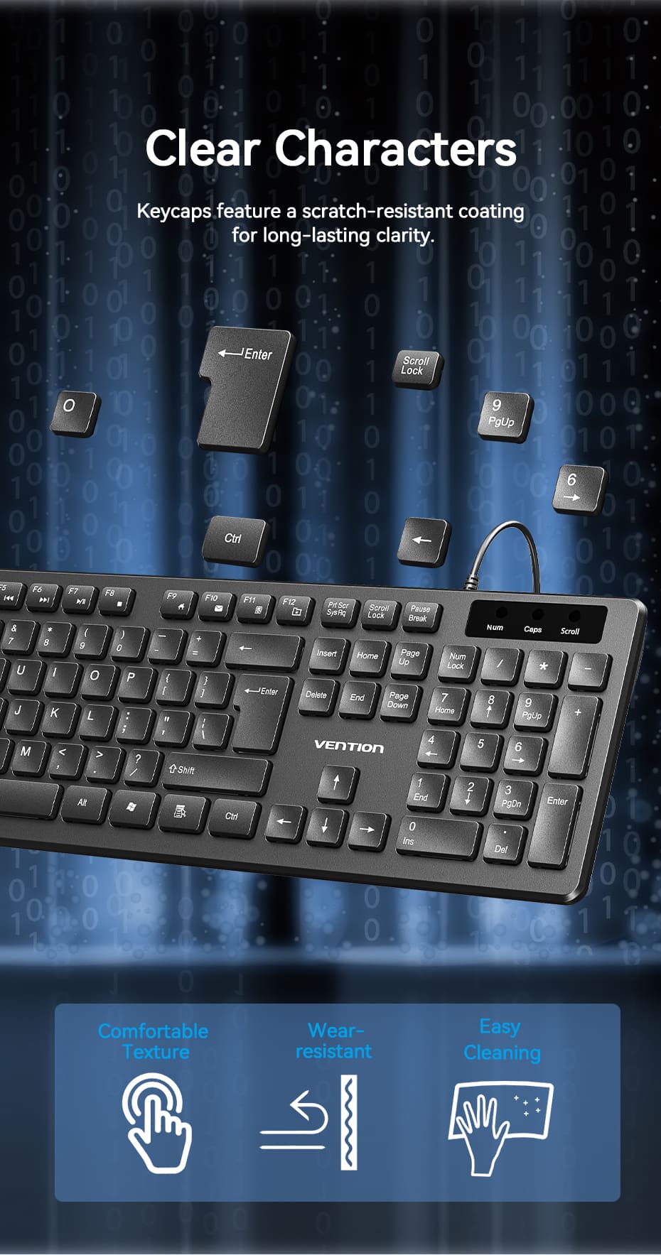 USB Wired Full-Sized Keyboard and Mouse Combo Black Slim Type
