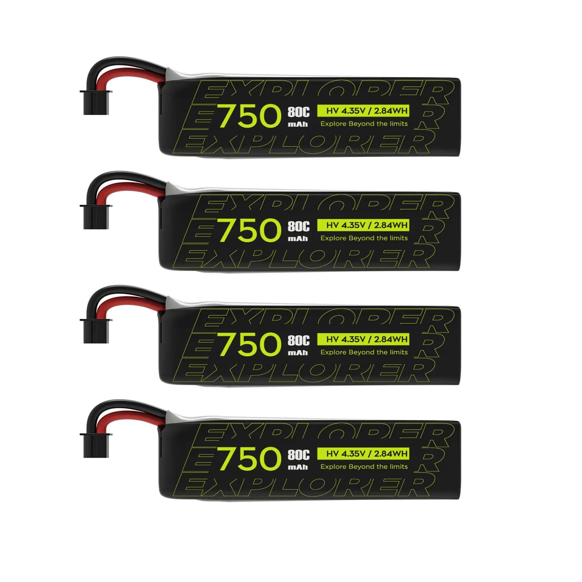  Flywoo Explorer V2 3.8V 1S 750mAh 80C LiHV Battery 4 Pack - A30、mySite、merchandisen