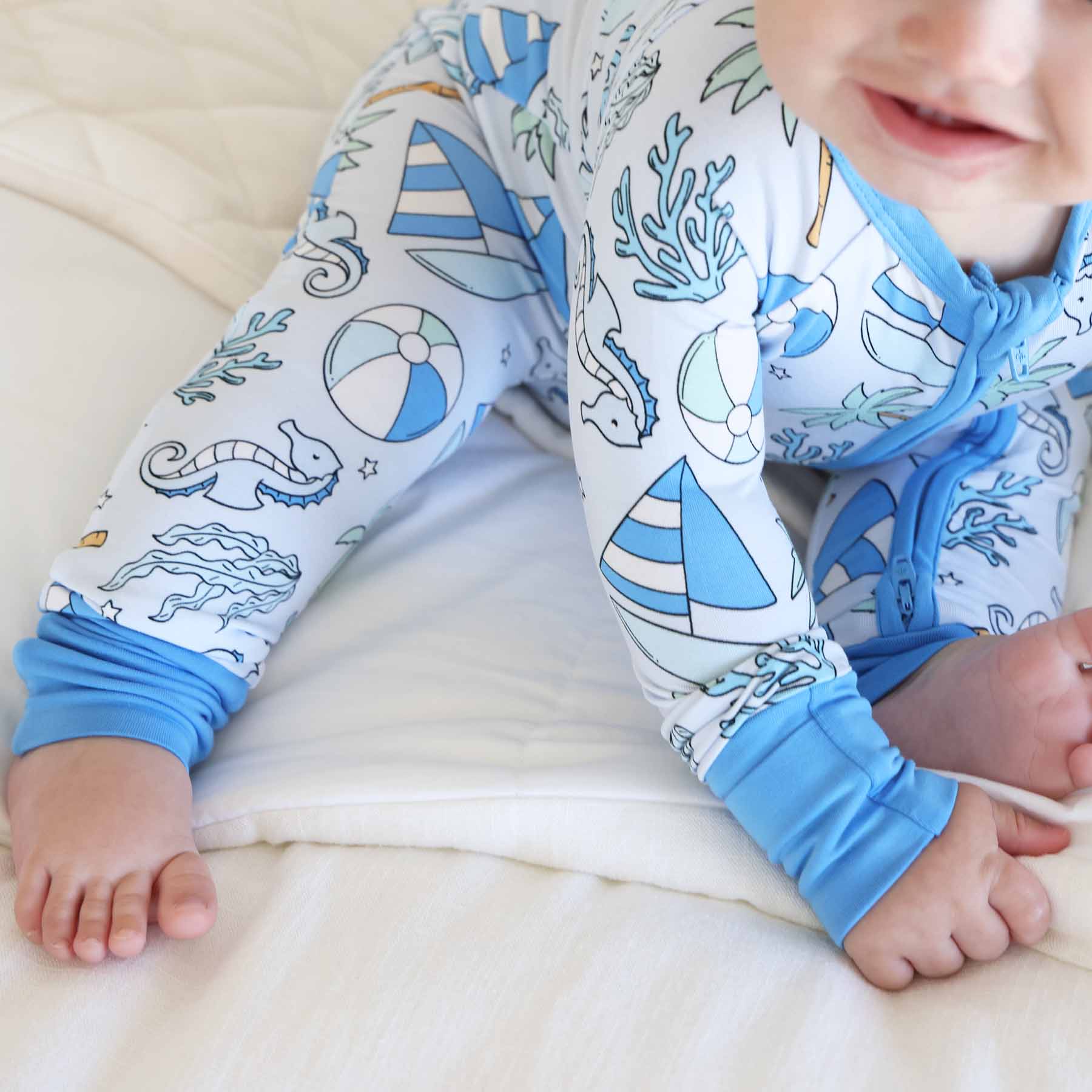  Tiny Tides Convertible Zip Romper | Blue、mySite、layawaytickets