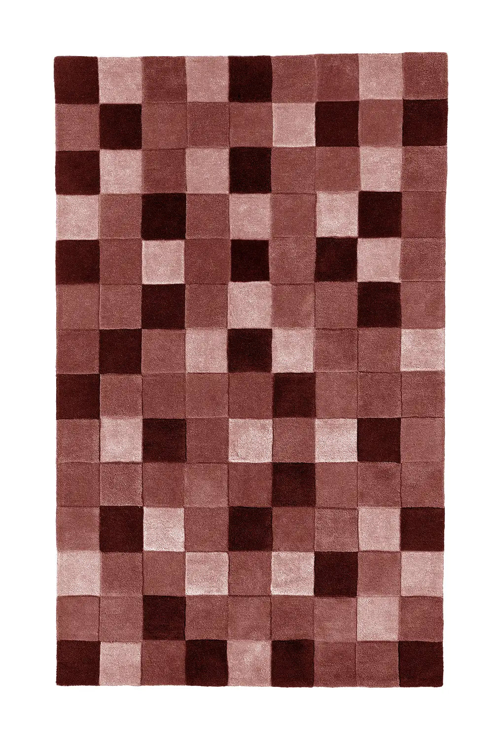 Burgundy Checkered Hand Tufted Wool Rug、mySite、gigharbornorthrealestate