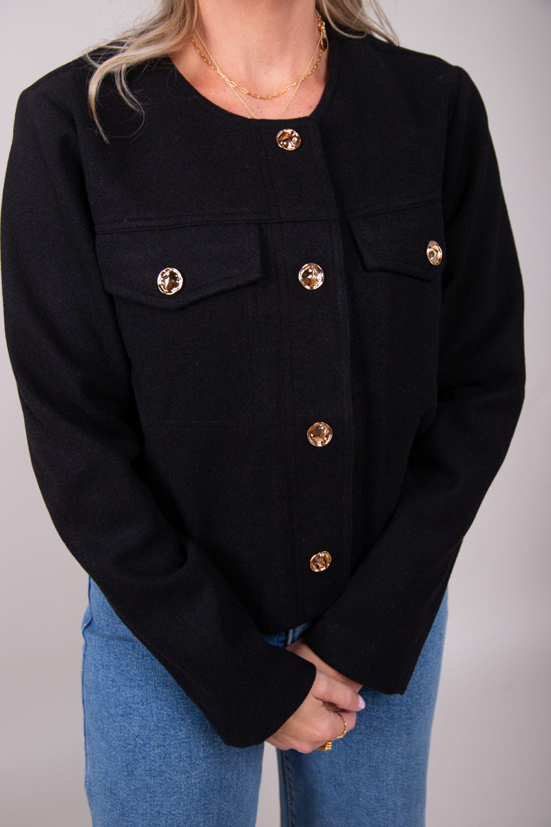 Luxe Button Jacket-Black - FINAL SALE、mySite、hinf8tx79