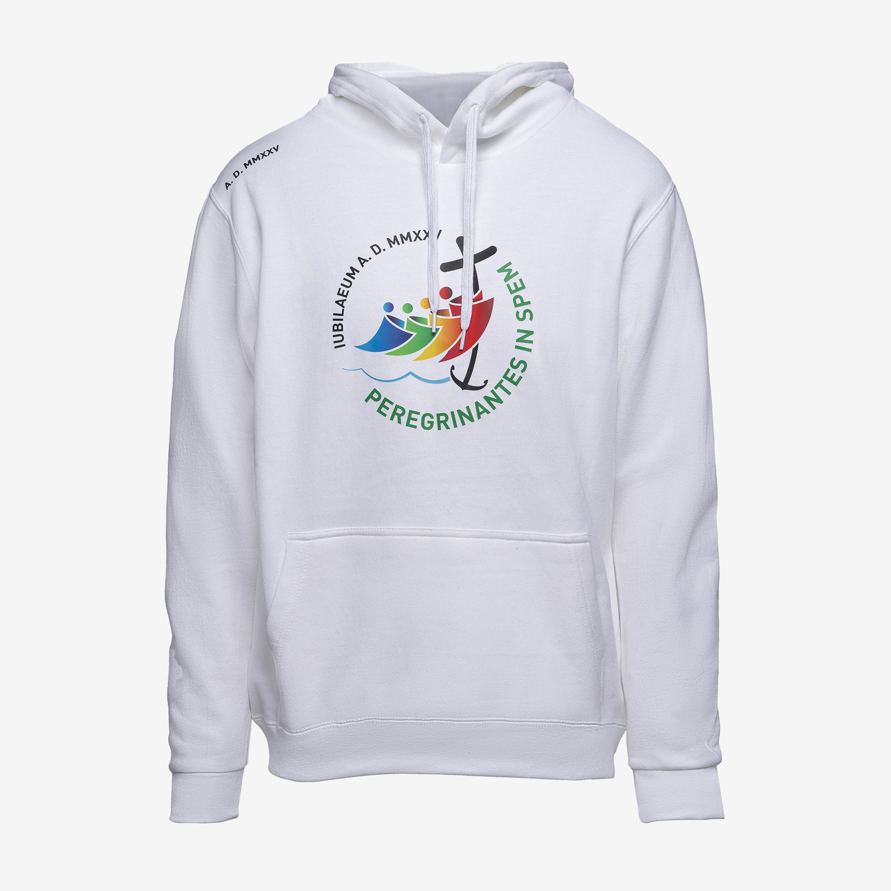 FELPA BIANCA CON CAPPUCCIO GIUBILEO 2025、mySite、topwebapps