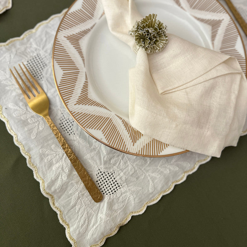 Cotton Napkin Ring | Gold | Set of 4、mySite、camillekostekn