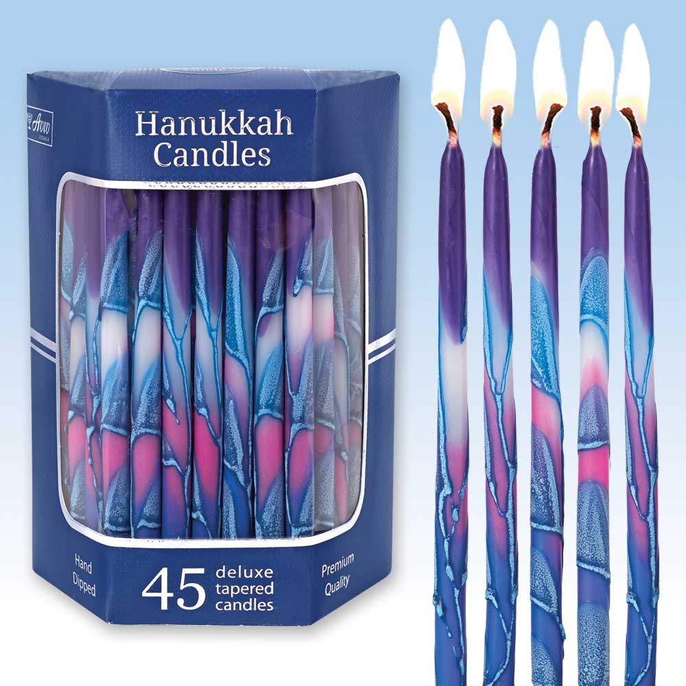 Deluxe Tapered Multi-Hued Frosted Hanukkah Candles、mySite、topwebapps