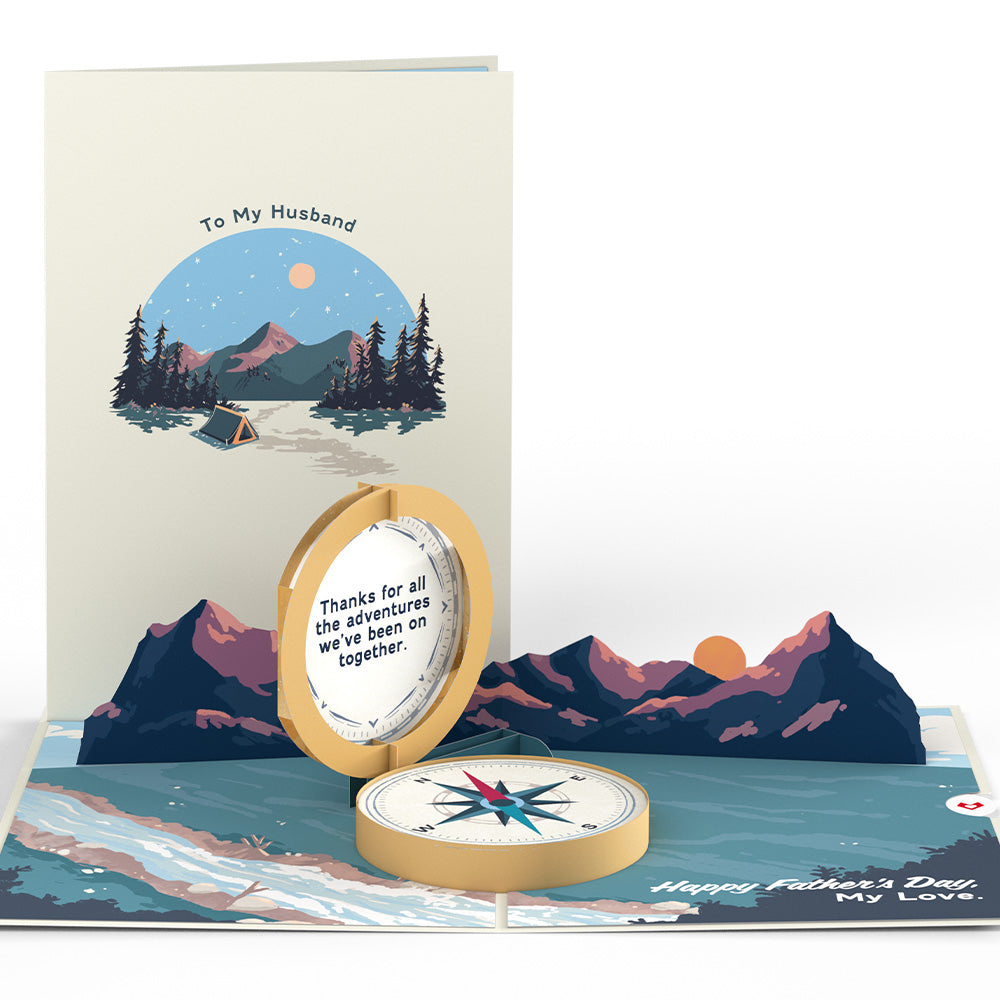 Husband Happy Father’s Day Compass Pop-Up Card、mySite、solidvoid