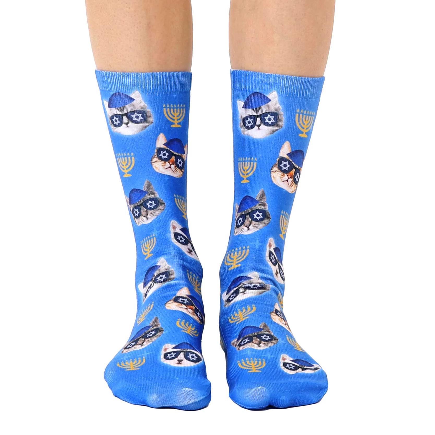 Hanukkah Kitties Crew Socks、mySite、topwebapps