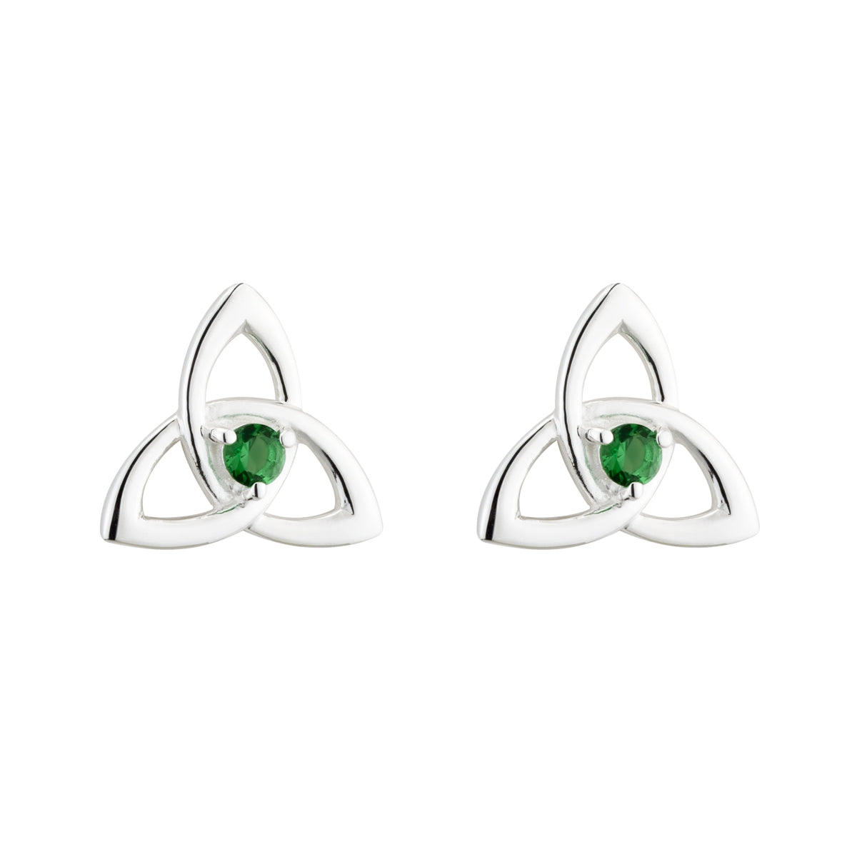 Green Crystal Trinity Knot Stud Earrings、mySite、botmansion