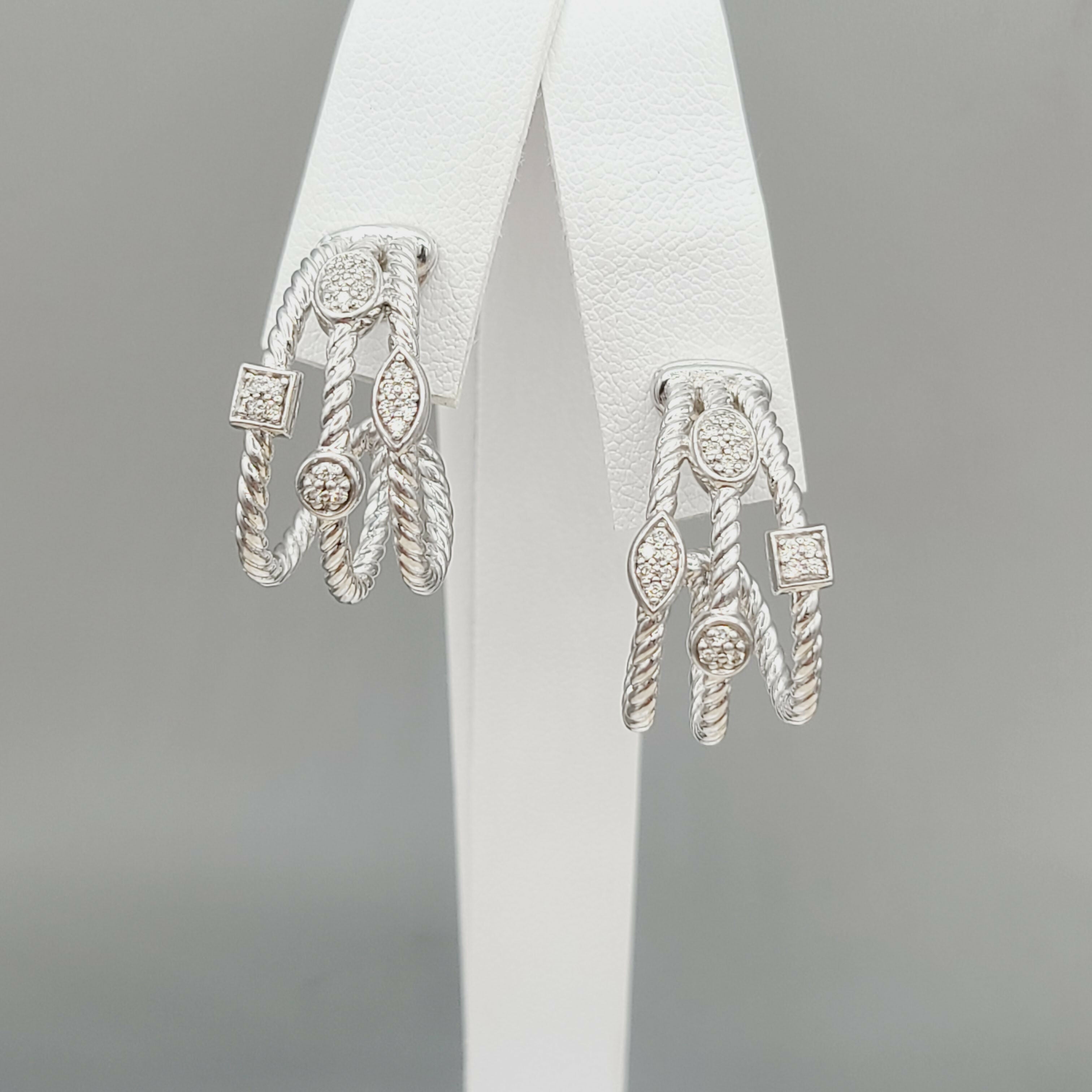 David Yurman Confetti Earrings Three Row with Diamonds、mySite、hinf8tx79