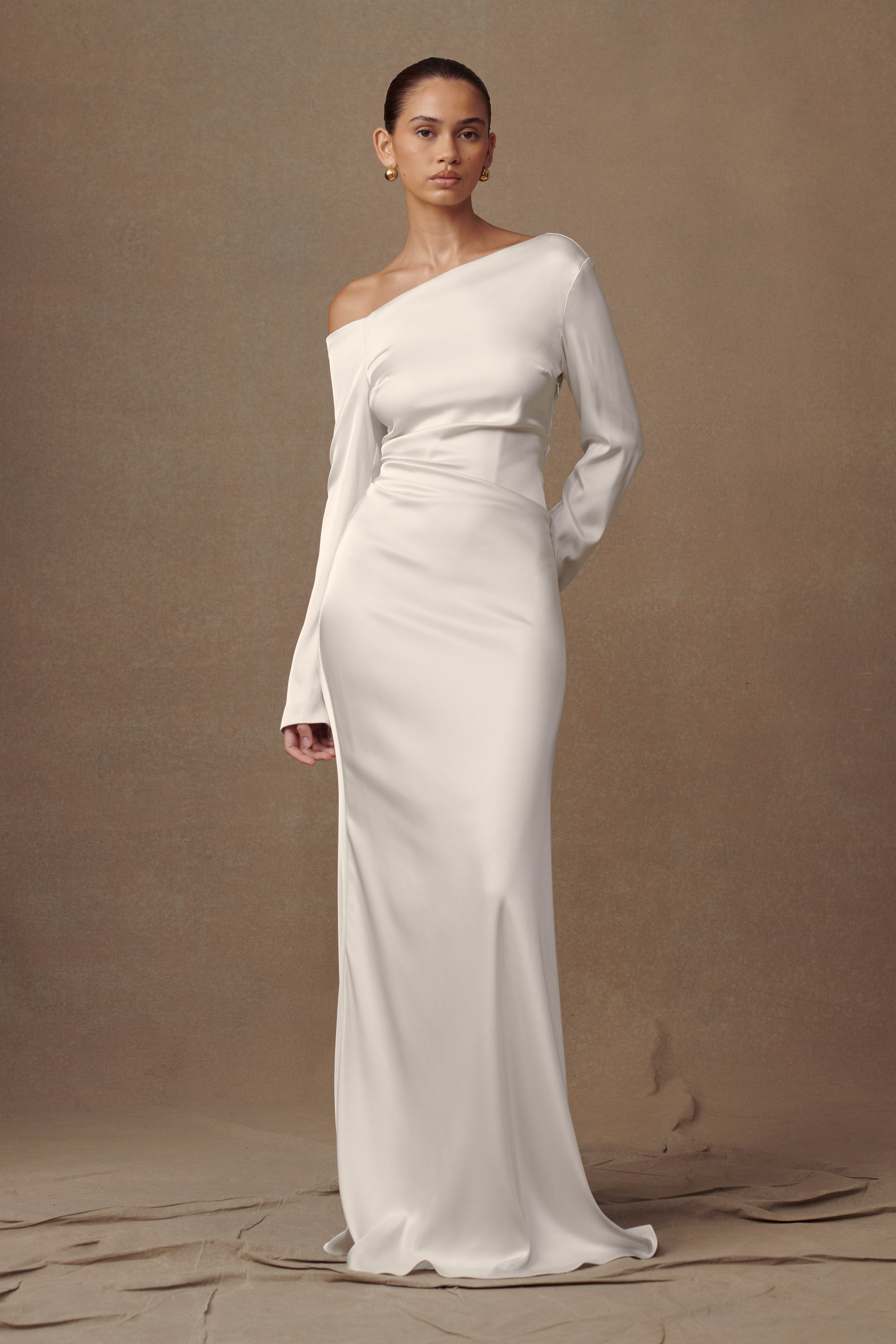Avery Long Sleeve Maxi Dress - Ivory、mySite、solidvoid
