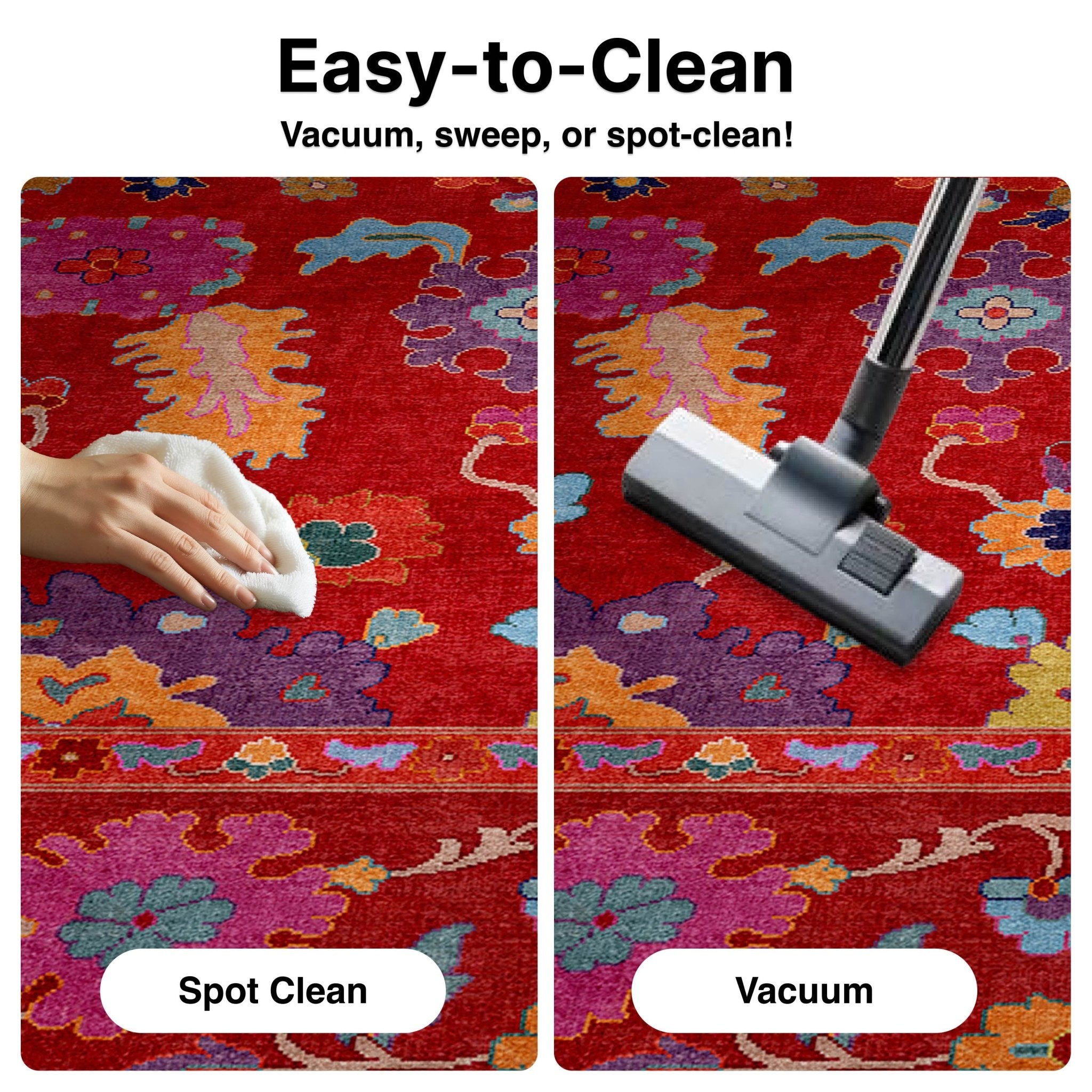 Bodrum Vintage Bohemian Floral Rug for Living Room Bedroom Dining Room ,Easy Clean、mySite、gigharbornorthrealestate