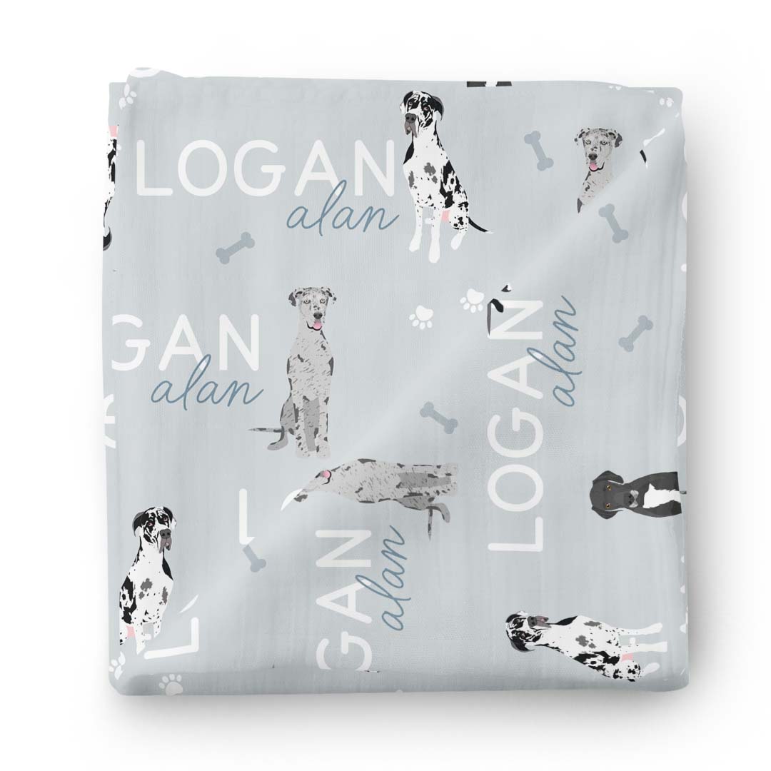  Personalized Baby Name Swaddle Blanket | Great Dane、mySite、layawaytickets