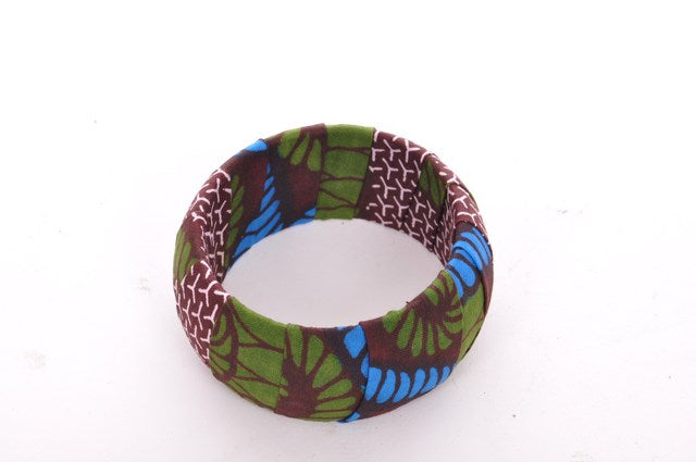 Blue Green African Print Bangle-DPBG3103、mySite、solidvoid