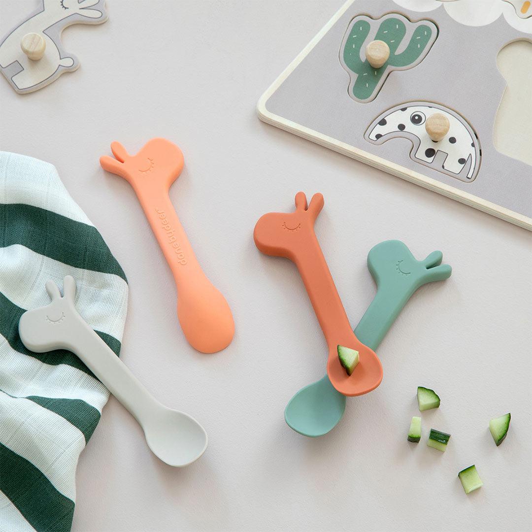  Done by Deer Silicone Spoon - 2 Pack - Green - Lalee、mySite、merchandisen