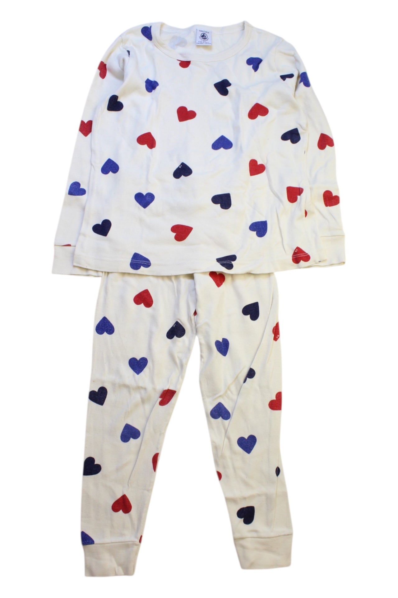 Petit Bateau Heart Print Pyjama Set 6T、mySite、g9winljtr