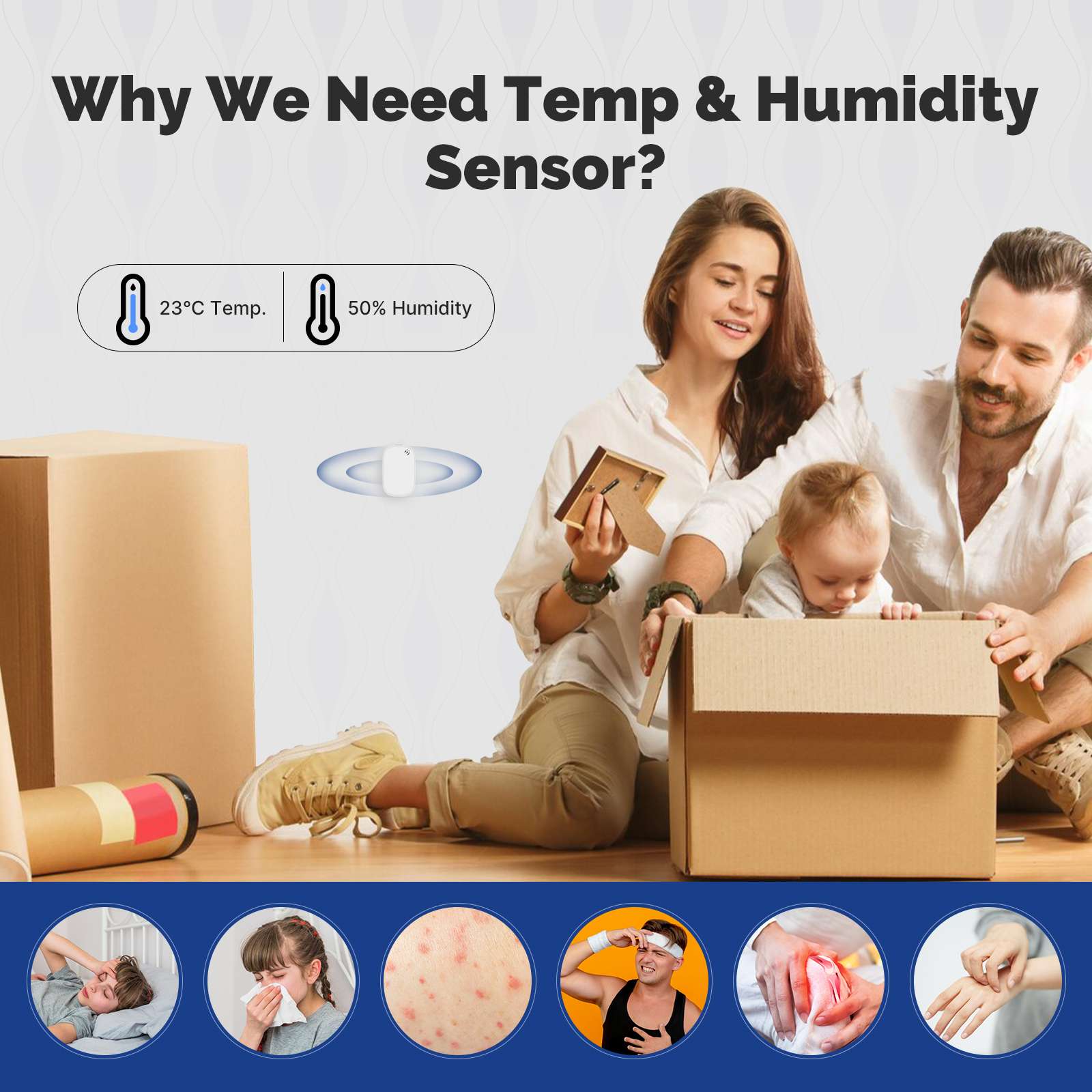 Zigbee Smart Temperature Humidity Sensor Indoor Hygrometer APP Monitoring、mySite、fannypackpong