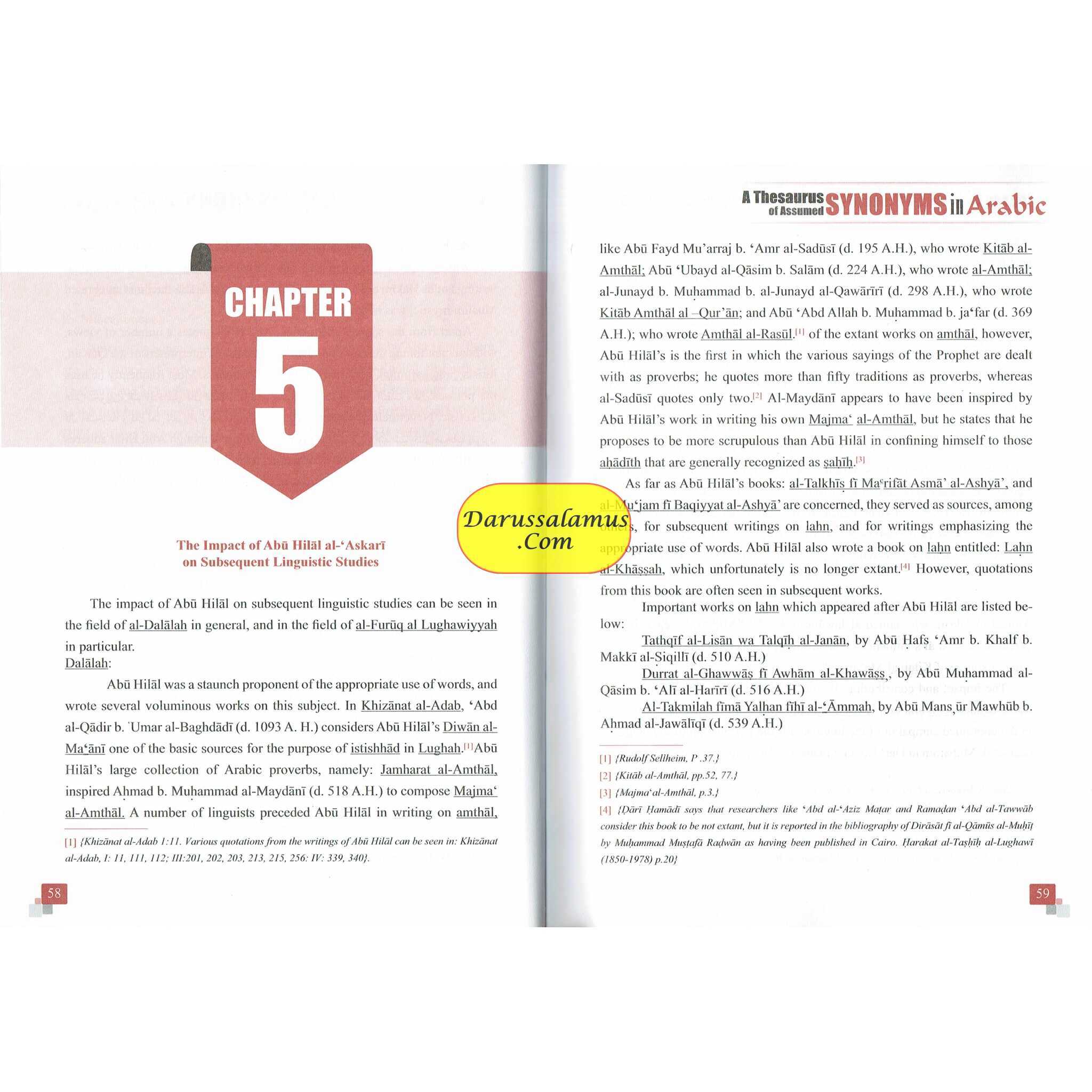 A Thesaurus of Assumed Synonyms in Arabic By Abu Hilal al- Askari、mySite、topwebapps