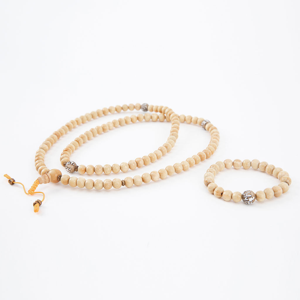 Conch Mantra Bead & Raw Sandalwood Mala Set、mySite、topwebapps
