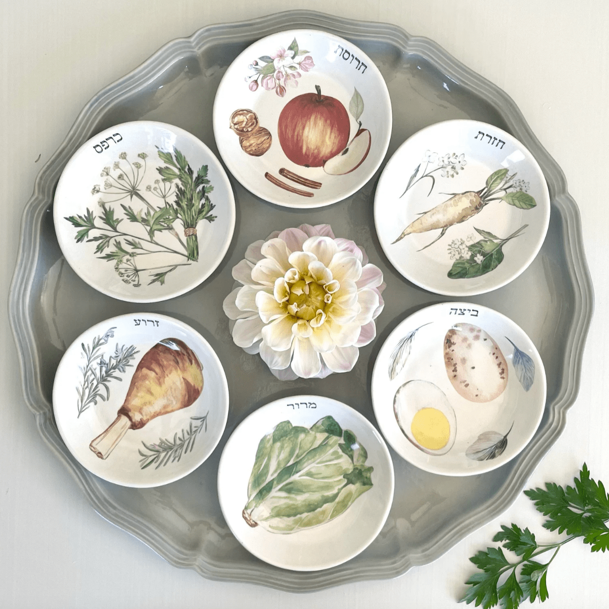 Handmade Ceramic Illustrated Seder Plate by Nina Keramik、mySite、topwebapps