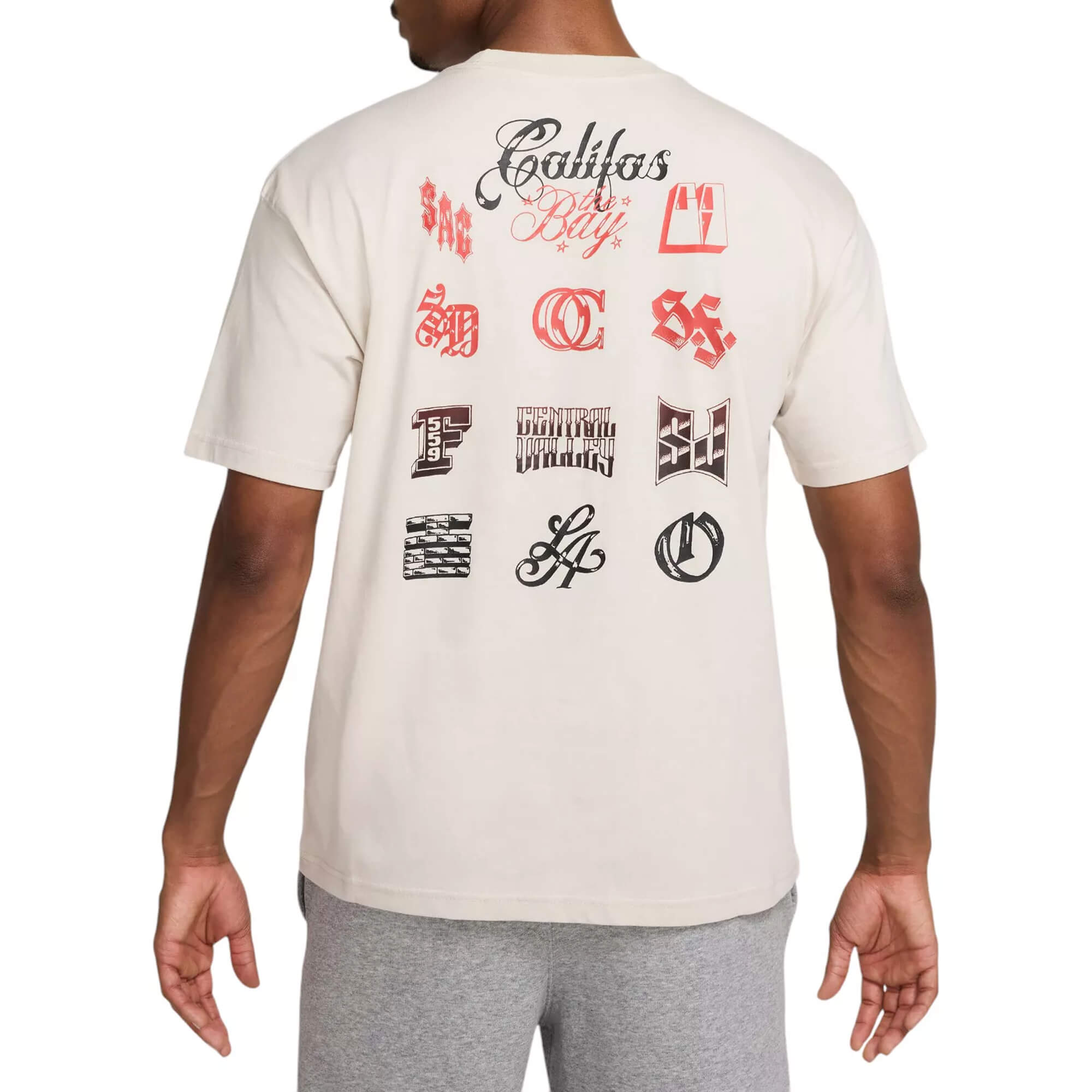 Nike Men's Club America Authentic Tee Natural Bone/Black、mySite、noshort