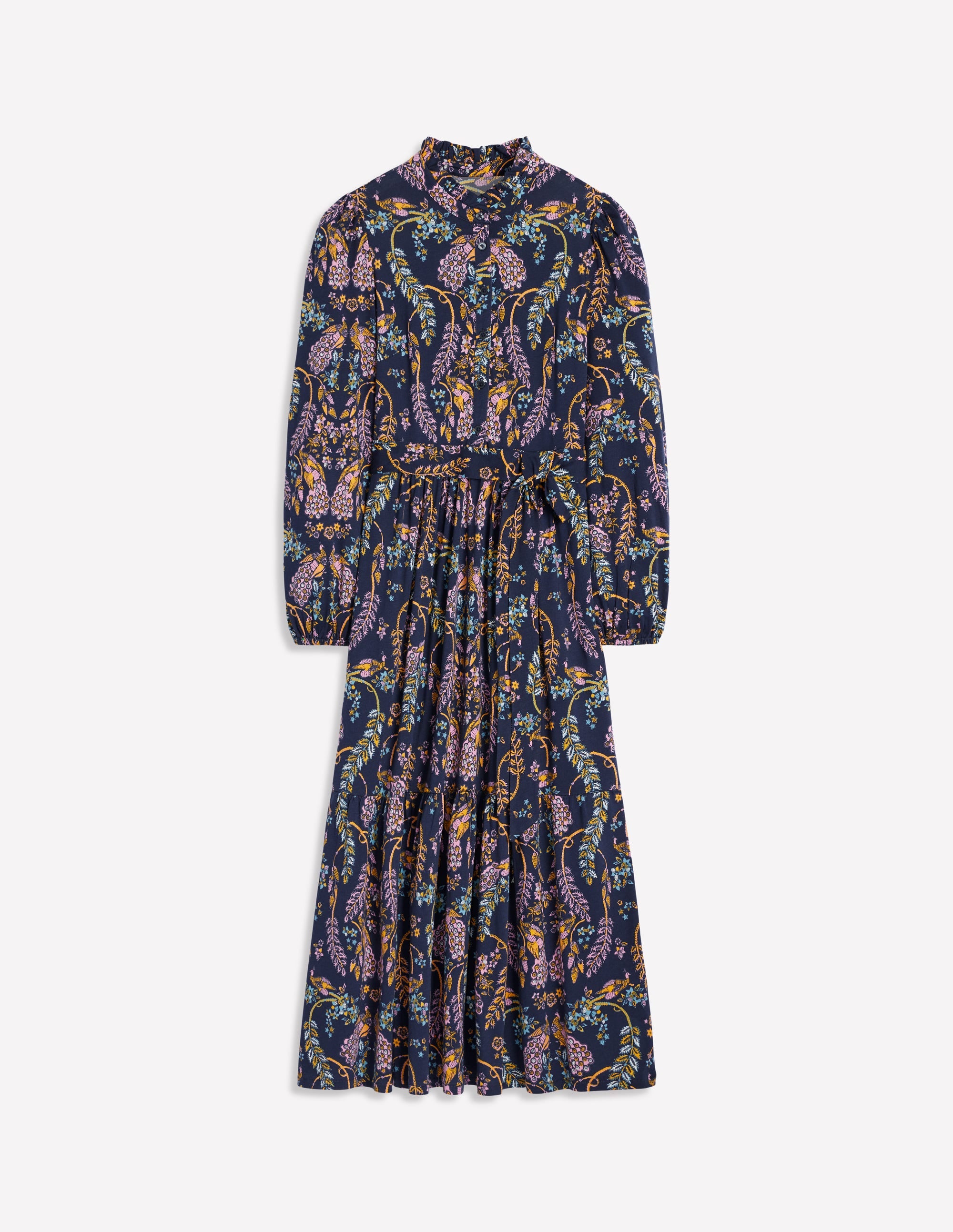  Willow Tiered Jersey Dress-French Navy,Enchanting Peacock、mySite、ashleygrahame