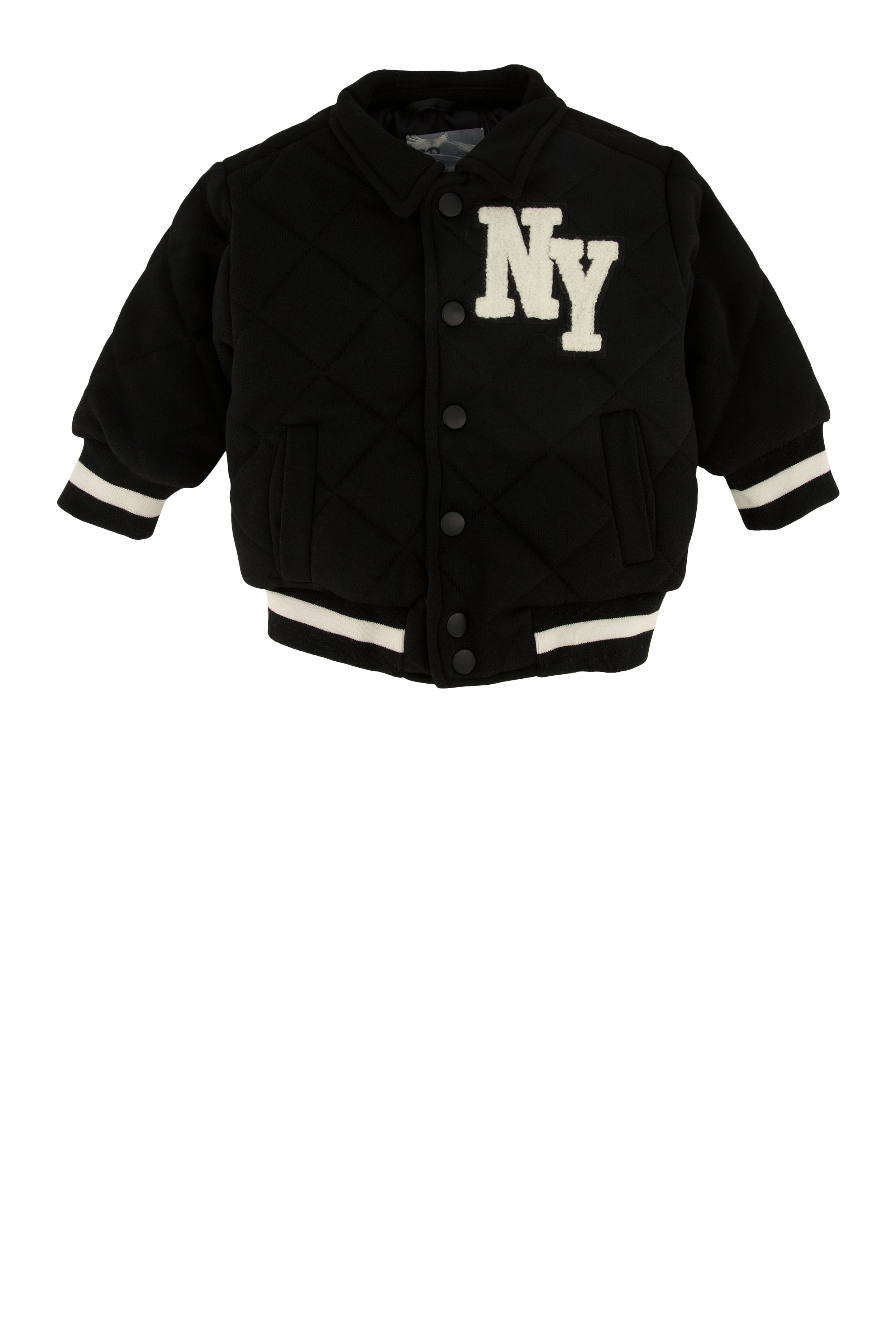 Baby Boys 12-24M Chenille Patch Quilted Letterman Jacket、mySite、camillekostekn