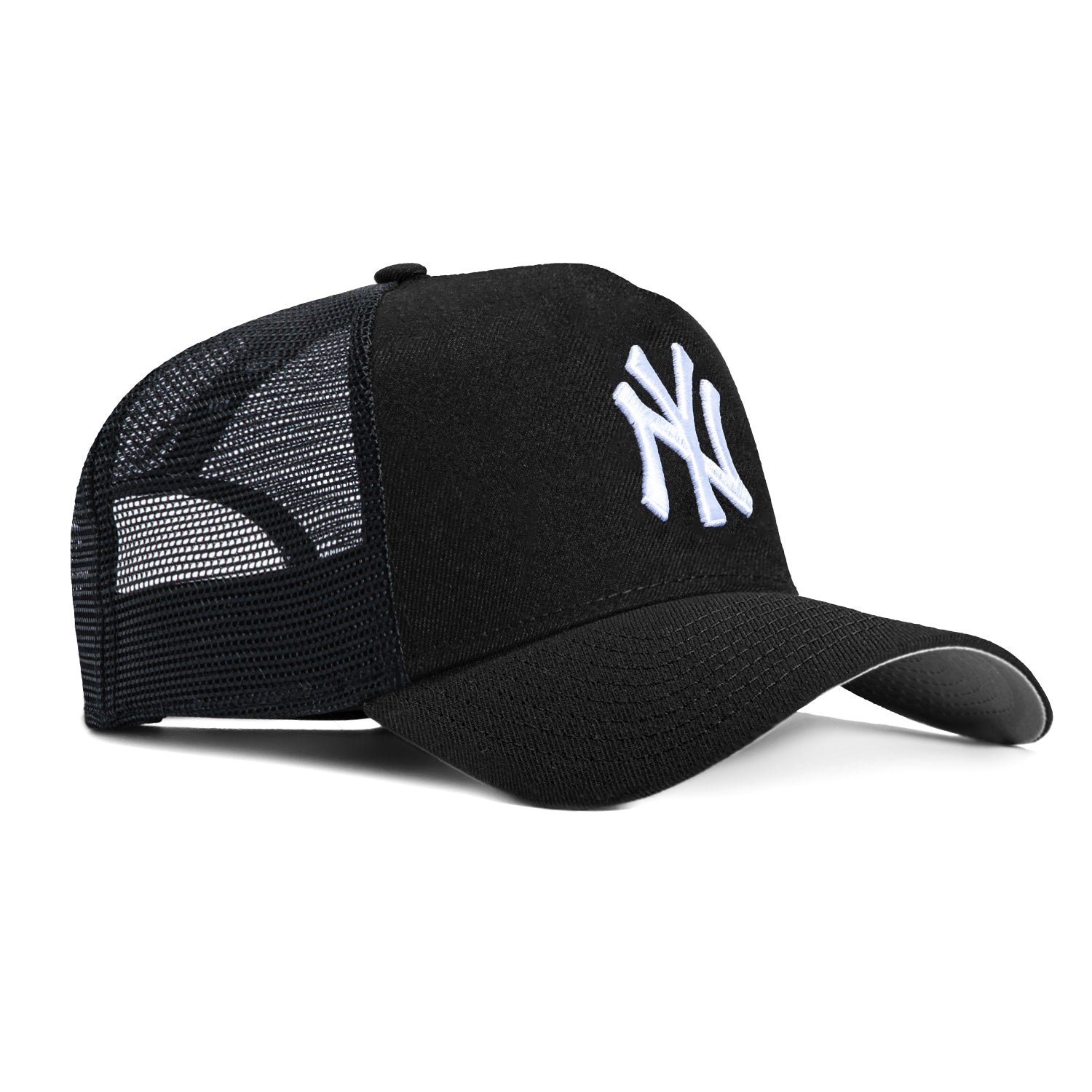 New Era 9Forty A-Frame New York Yankees Trucker Snapback Hat - Black, White、mySite、vikingsvslions