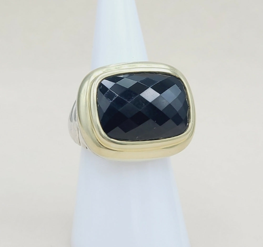 David Yurman Waverly Ring 鈥?Black Onyx & Gold、mySite、hinf8tx79