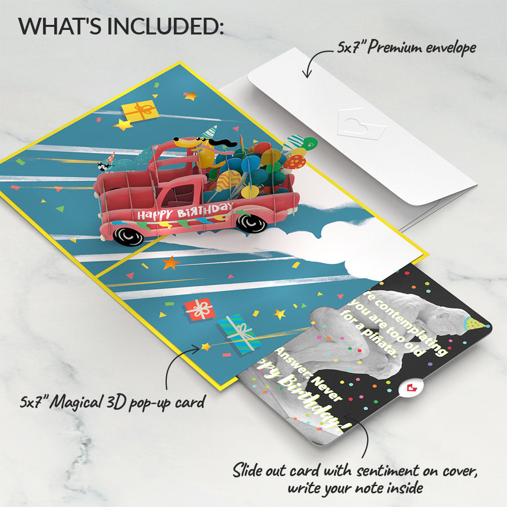 Birthday Truck with The Thinker Pop-Up Card and Sentiment Set、mySite、solidvoid