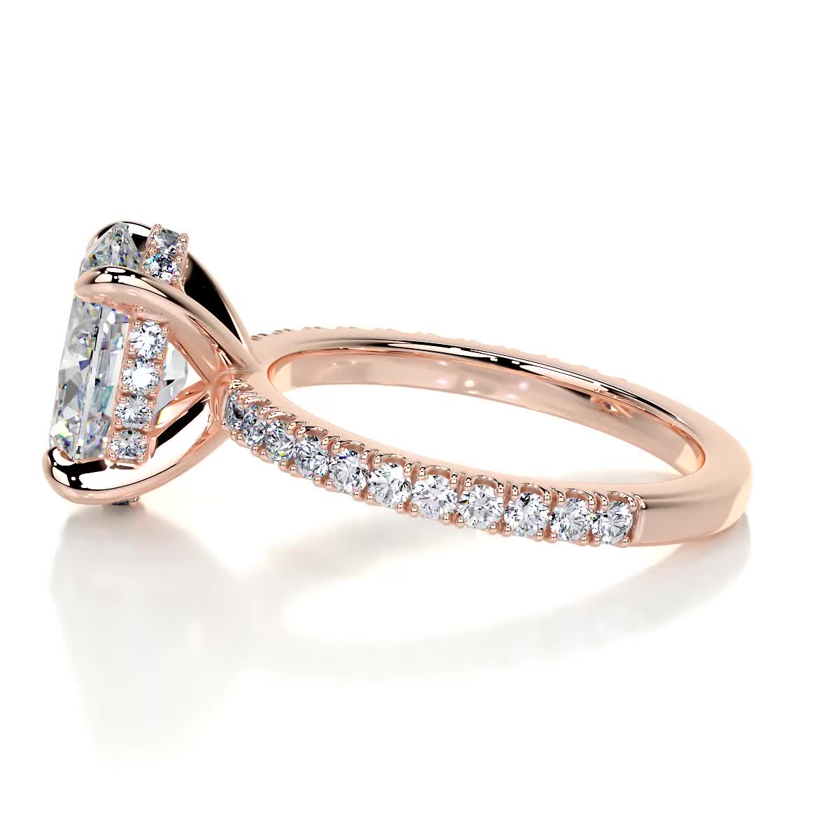 Lucy Moissanite & Diamond Ring -14K Rose Gold、mySite、hinf8tx79