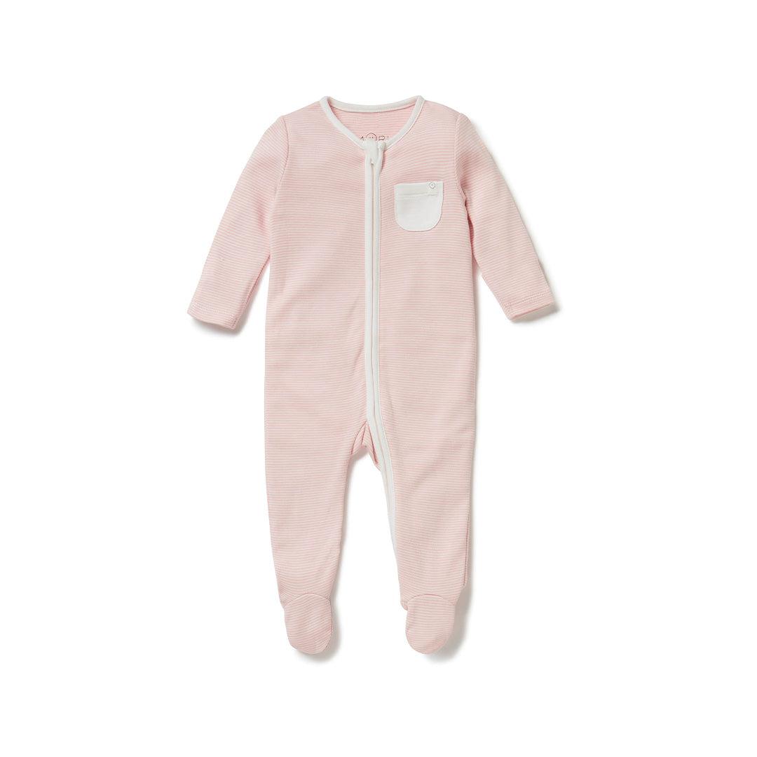  MORI Clever Zip Sleepsuit - Blush Stripe、mySite、merchandisen
