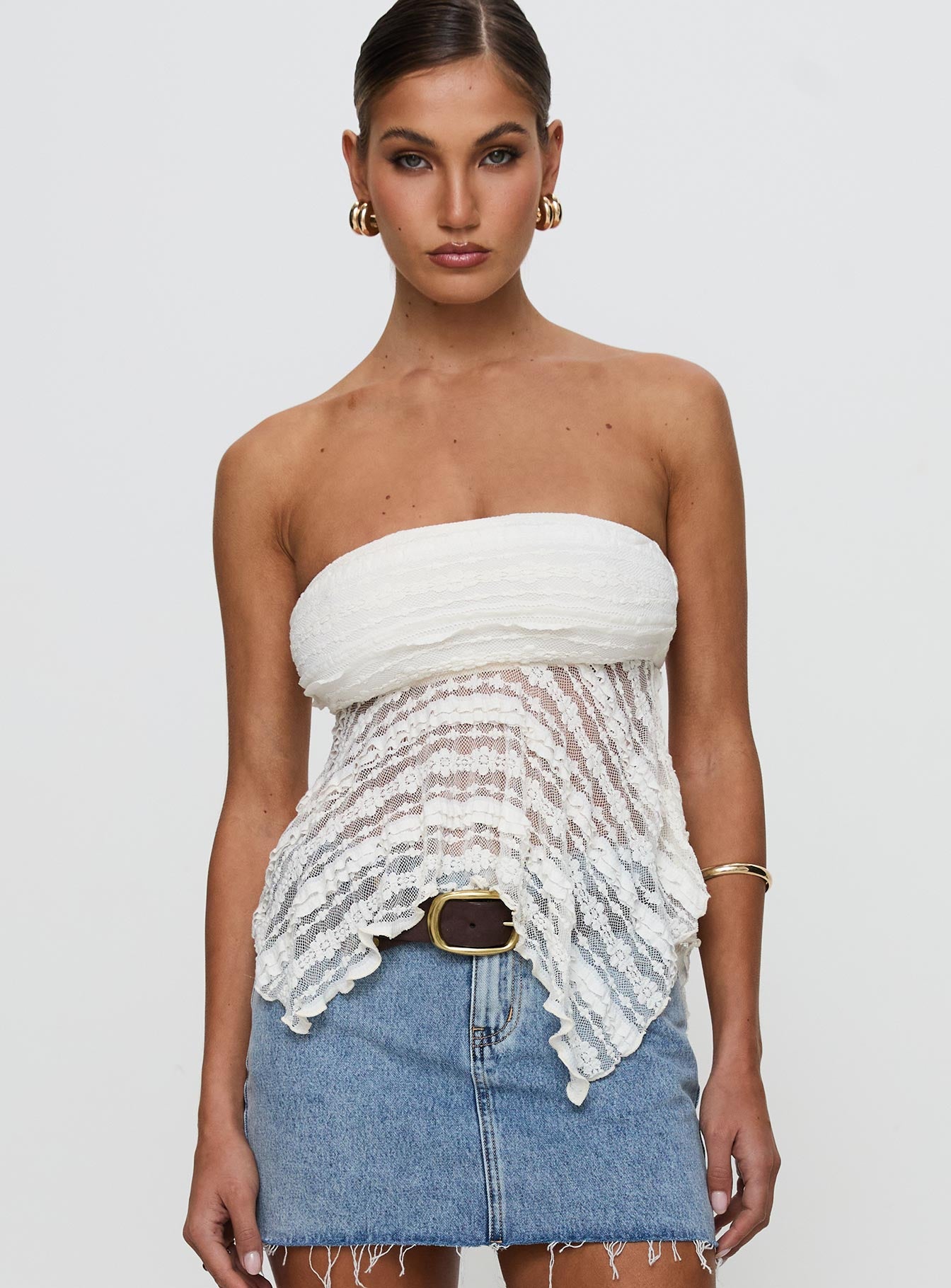 You Were Right Strapless Textured Top Cream、mySite、solidvoid