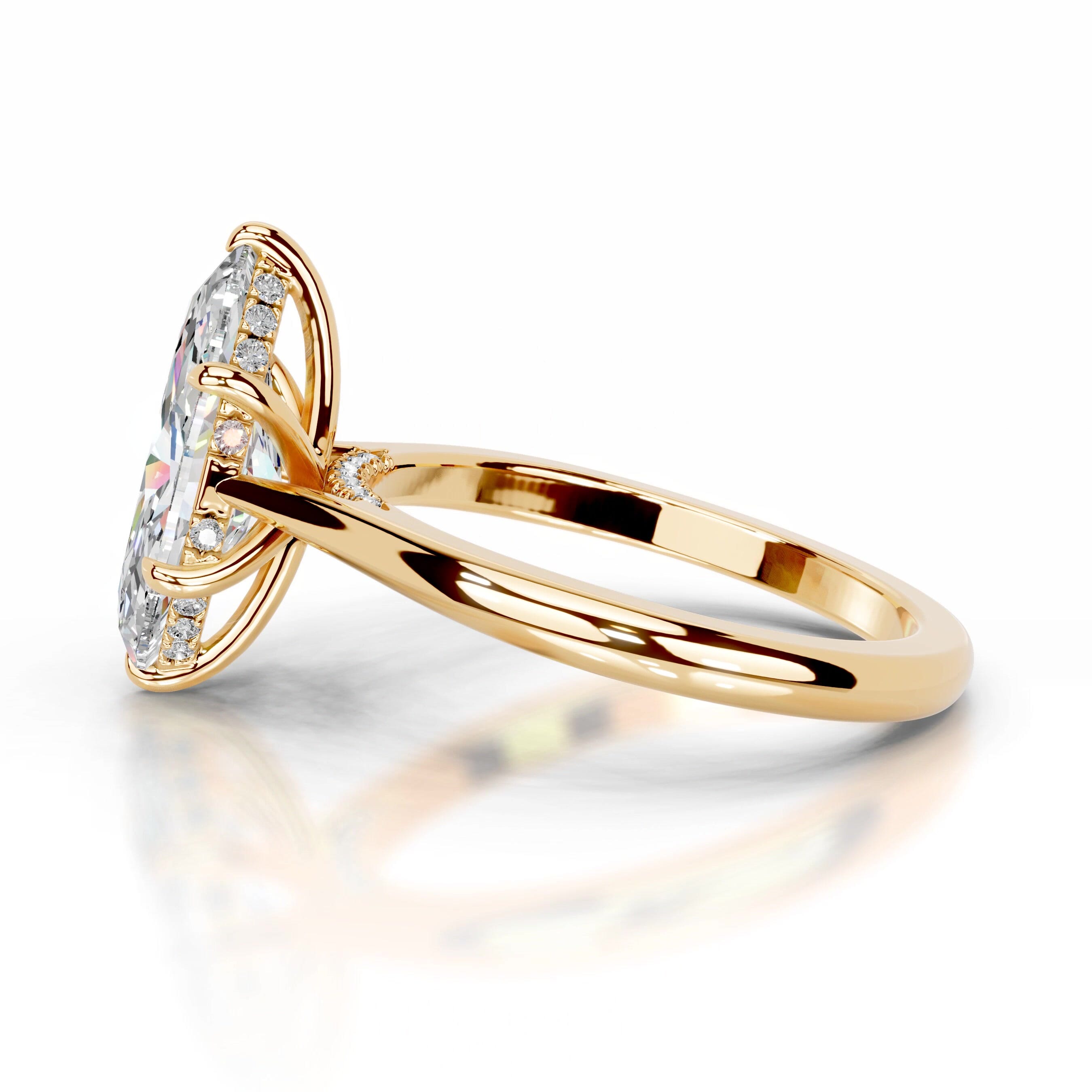 Araluen Moissanite & Diamond Ring - 18K Yellow Gold、mySite、hinf8tx79