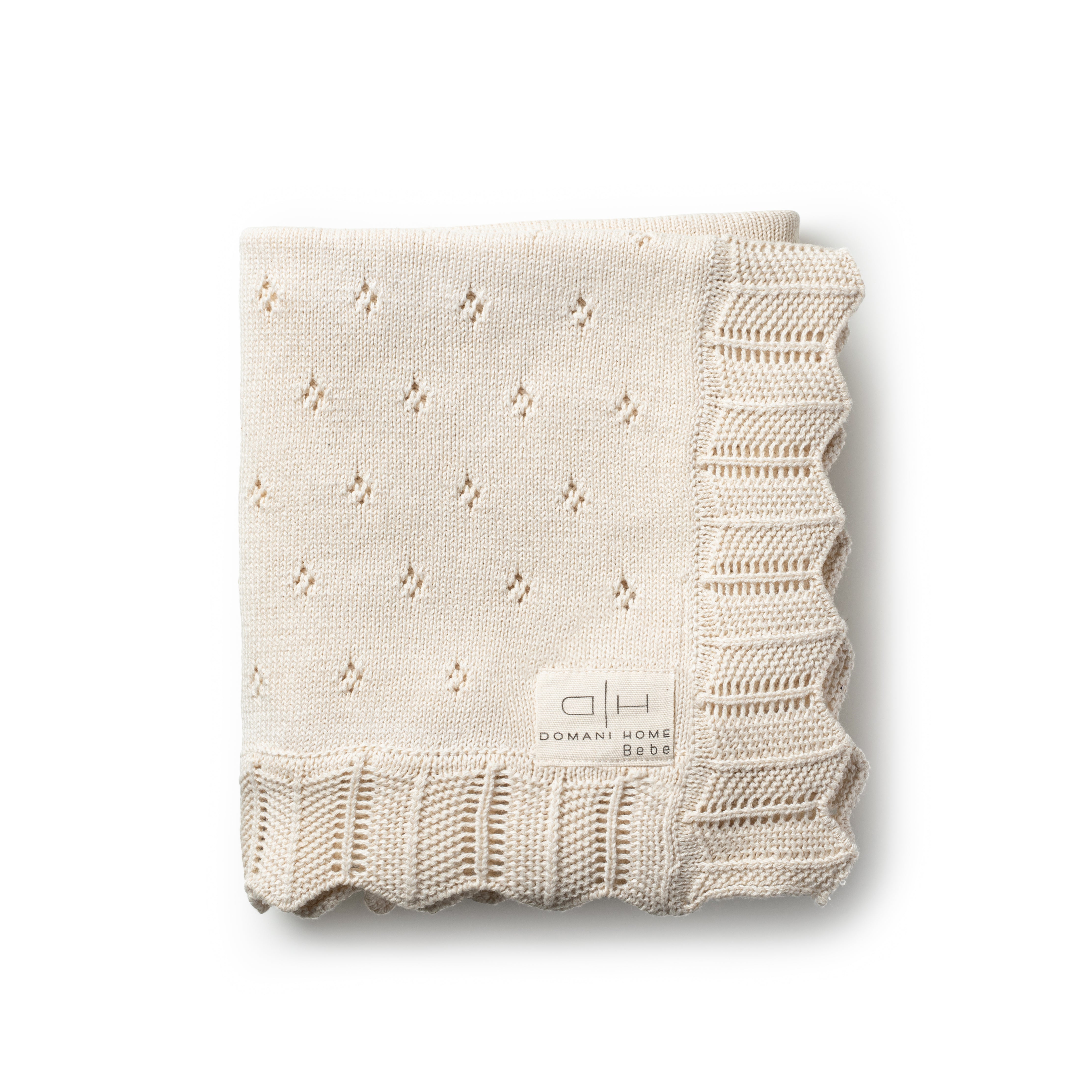  DH Scalloped Pointelle Blanket Natural、mySite、elrpsem3k