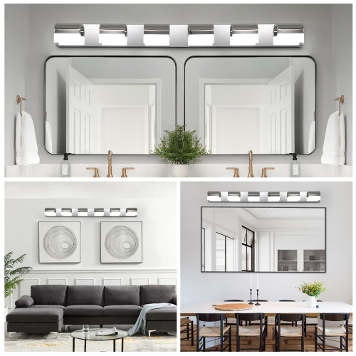 Modern Bathroom Vanity Lighting 6-Light LED Vanity Lights Over Mirror Bath Wall Lighting、、eastwooduniform