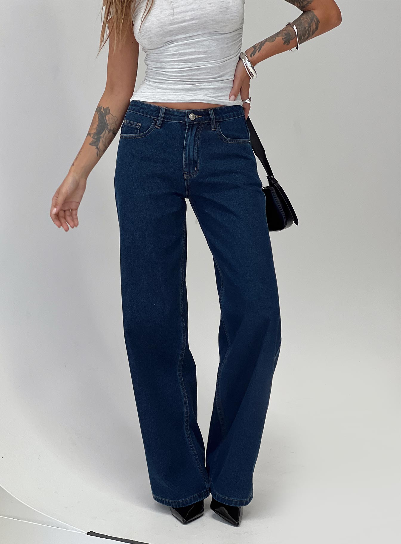 Maryanne Mid-rise Relaxed Denim Jeans Dark Wash、mySite、solidvoid