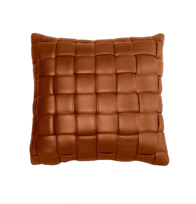  Koff Square Woven Leather Accent Pillow、mySite、elrpsem3k