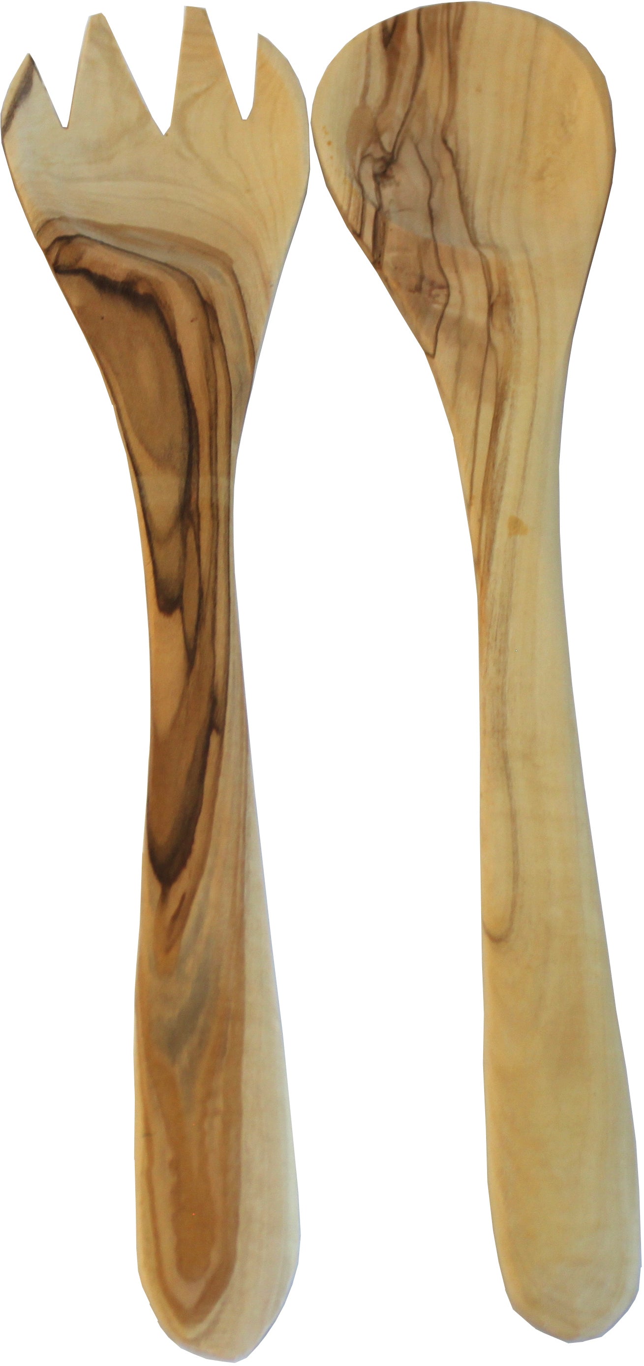 Grade A olive wood Utensils Set - Large Spoon and Fork (30 cm or 12 inches) - Asfour Outlet Trademark、mySite、topwebapps