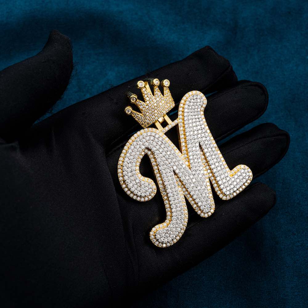 Custom M Moissanite Letter Pendant、mySite、hinf8tx79