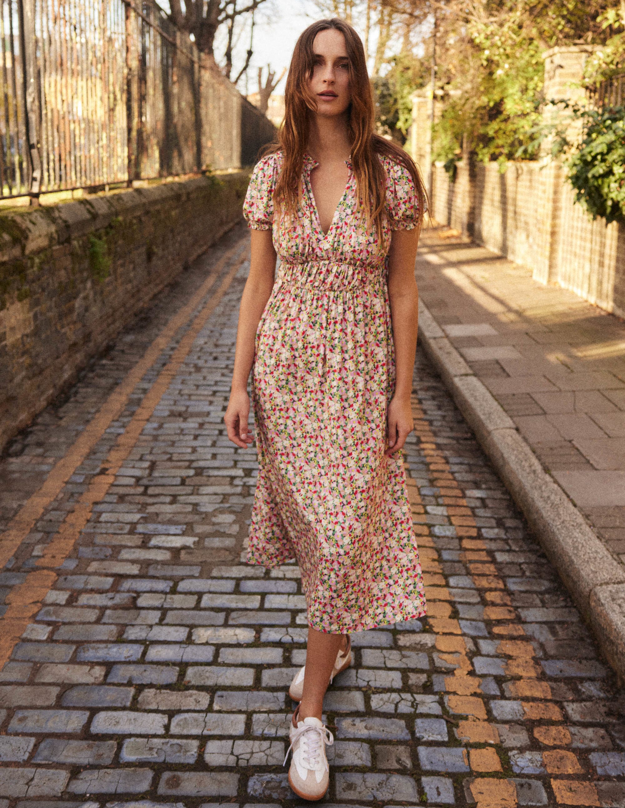  Rosanna Jersey Midi Tea Dress-Multi, Painterly Floret、mySite、ashleygrahame