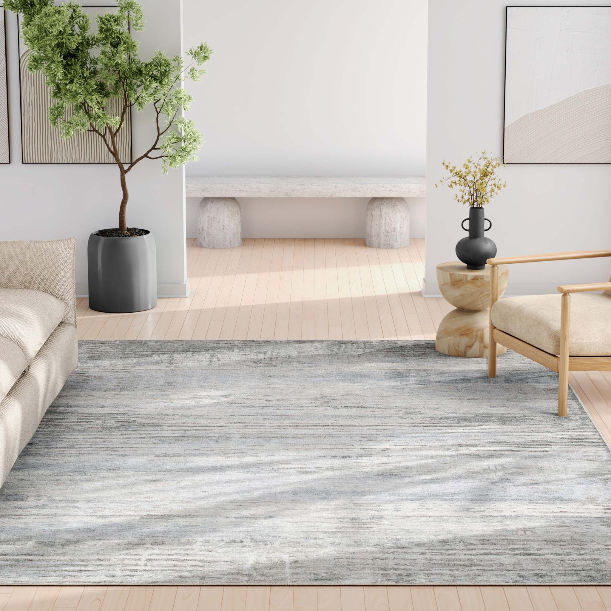 Havana Abstract Geometric Lines Beige Blue Flatweave Rug、mySite、gigharbornorthrealestate