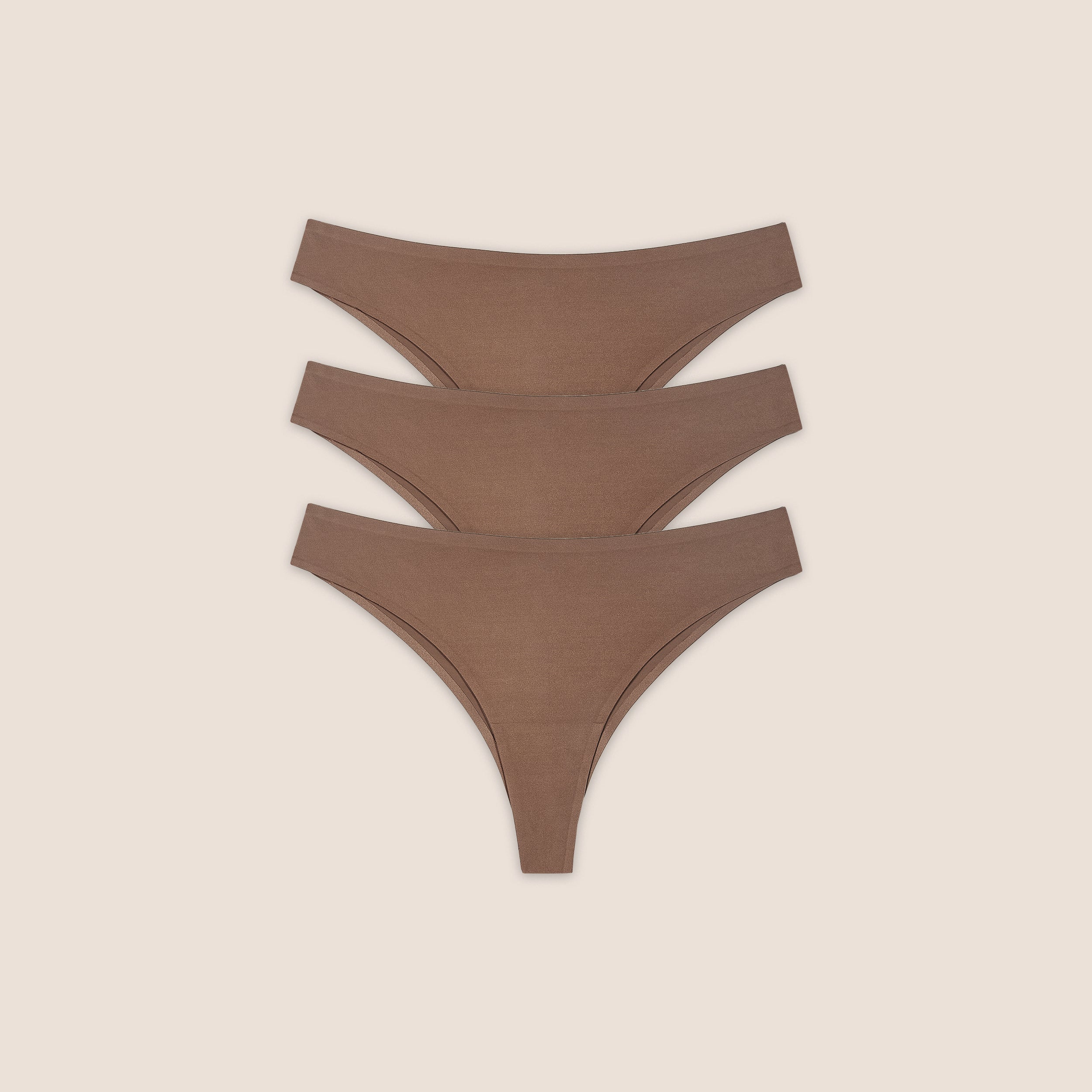 Seamless Bonded Brazilian Briefs (3-Pack) - Chestnut、mySite、bengalsvssteelers