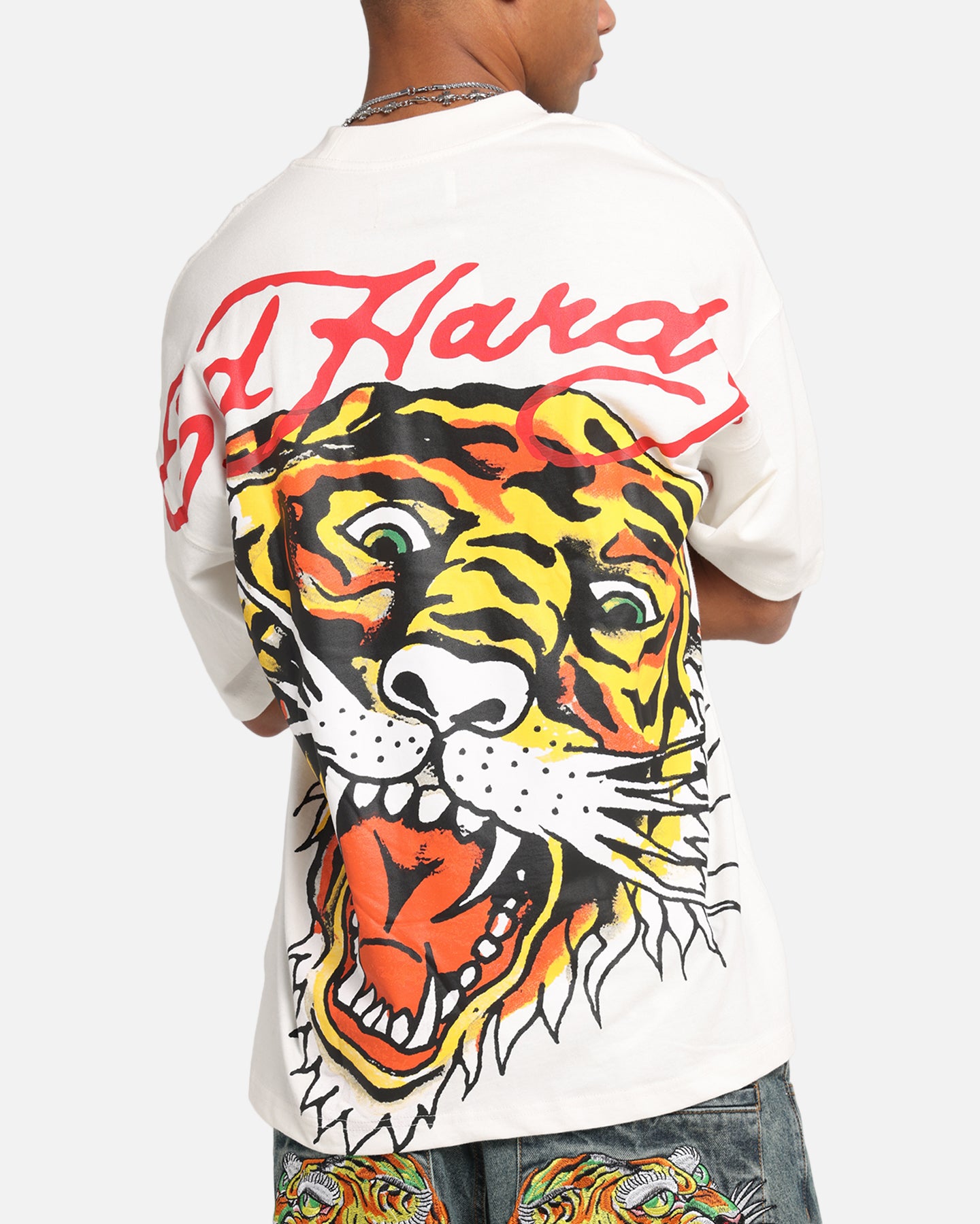 Ed Hardy Tiger Oversized Print T-Shirt Off White、mySite、zt4zffjzw