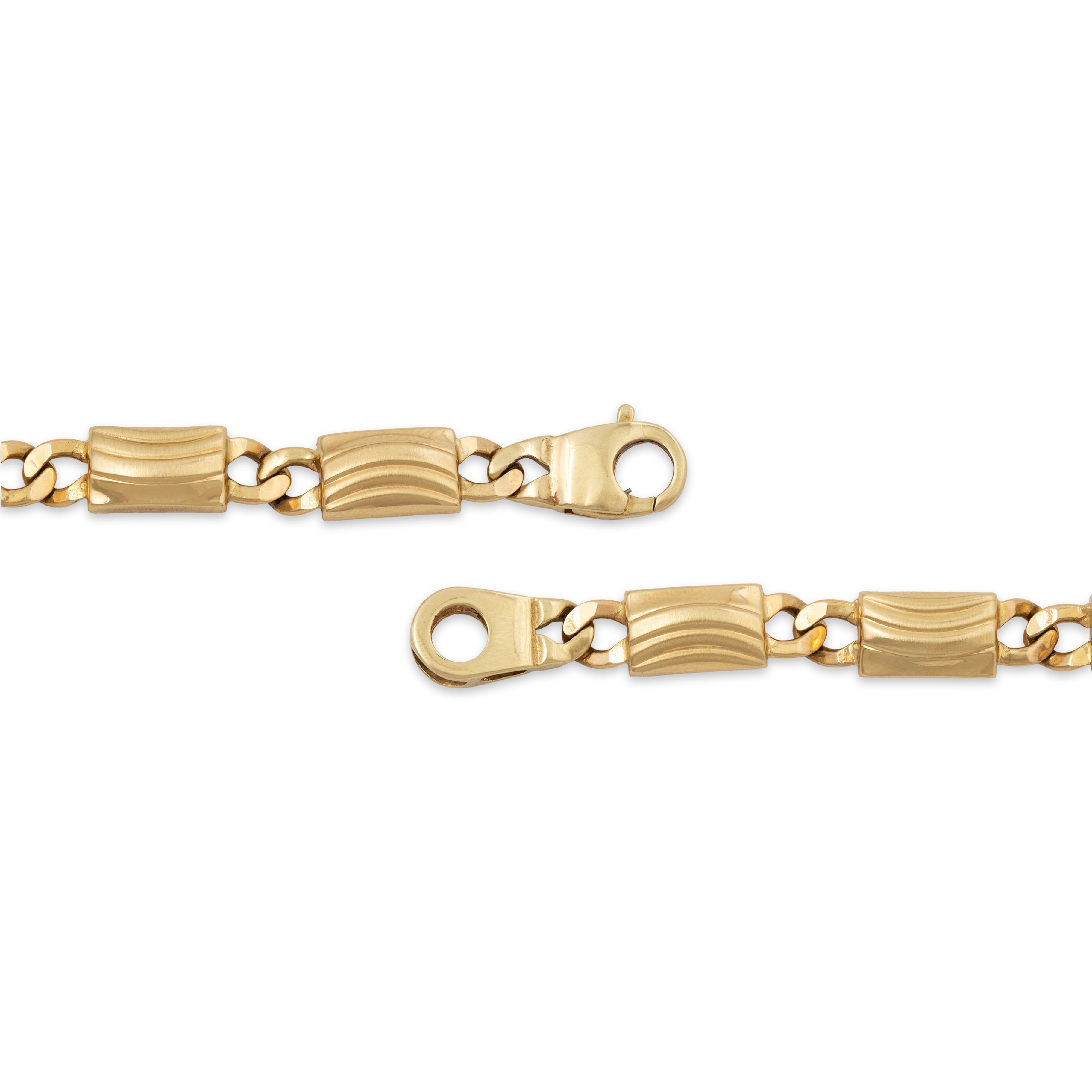Vintage Italian 14k Yellow Gold Geometric Link Bracelet 7.25、mySite、hinf8tx79