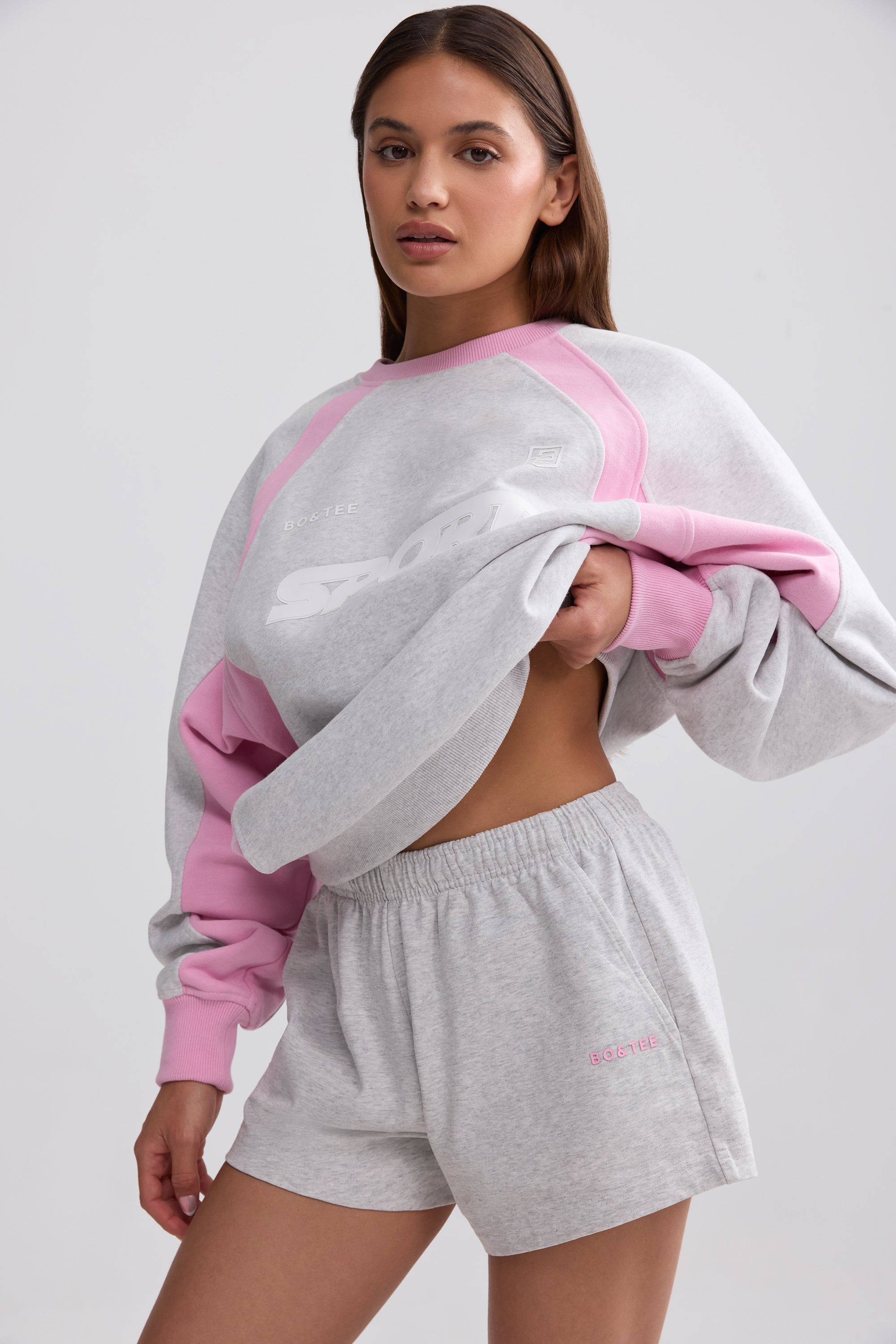 Elasticated Mini Shorts in Grey Marl、mySite、solidvoid