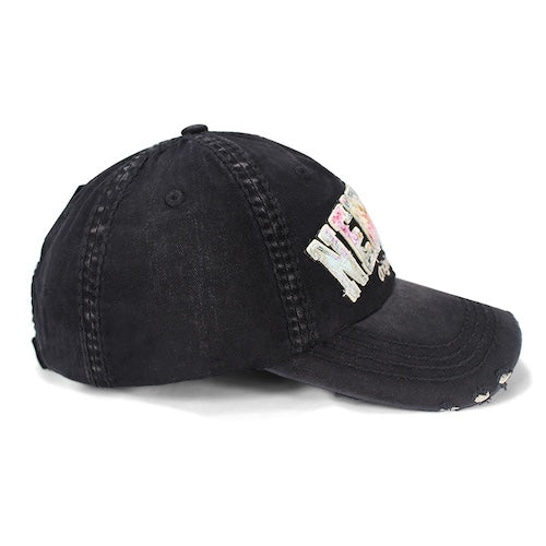 Floral Applique Distressed NEW YORK Originals Baseball Cap、mySite、vikingsvslions