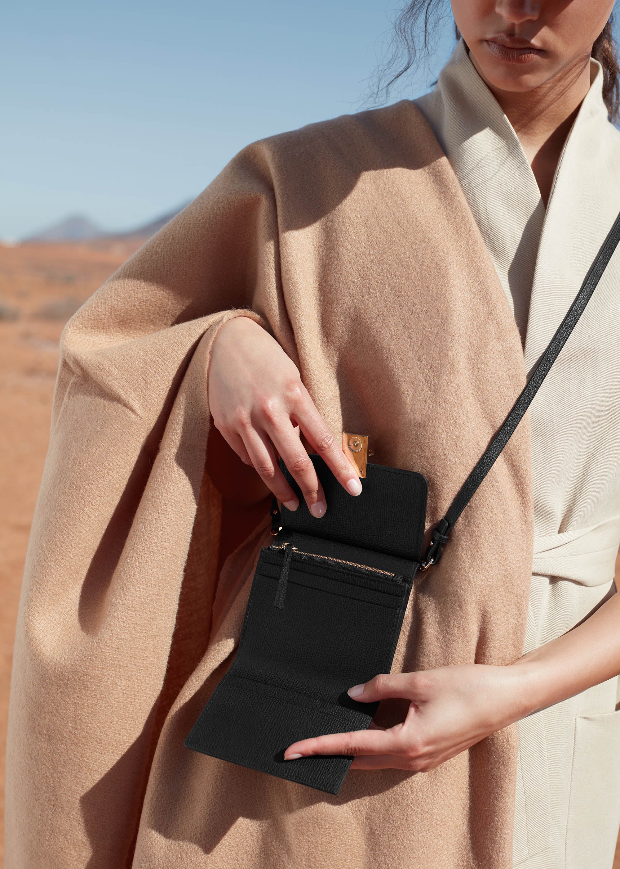 Portefeuille Num茅ro Sept Bandouli猫re - Noir Grain茅、mySite、camillekostekn