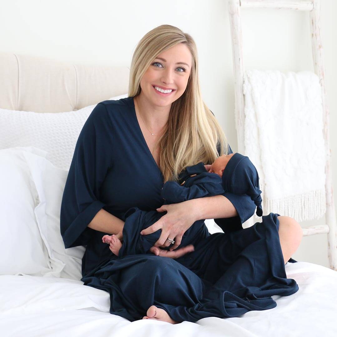  Solid Dark Navy Bamboo Knit Maternity Robe、mySite、layawaytickets