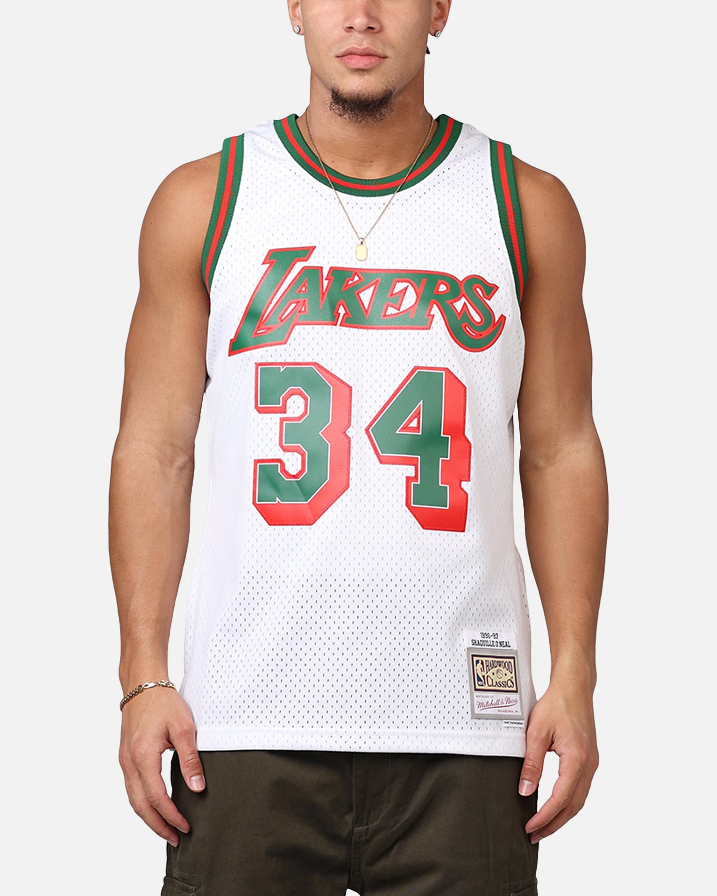 Mitchell & Ness Los Angeles Lakers Shaquille O'Neal 'Viva Mexico' '96-97 Swing Jersey White/Green、mySite、zt4zffjzw